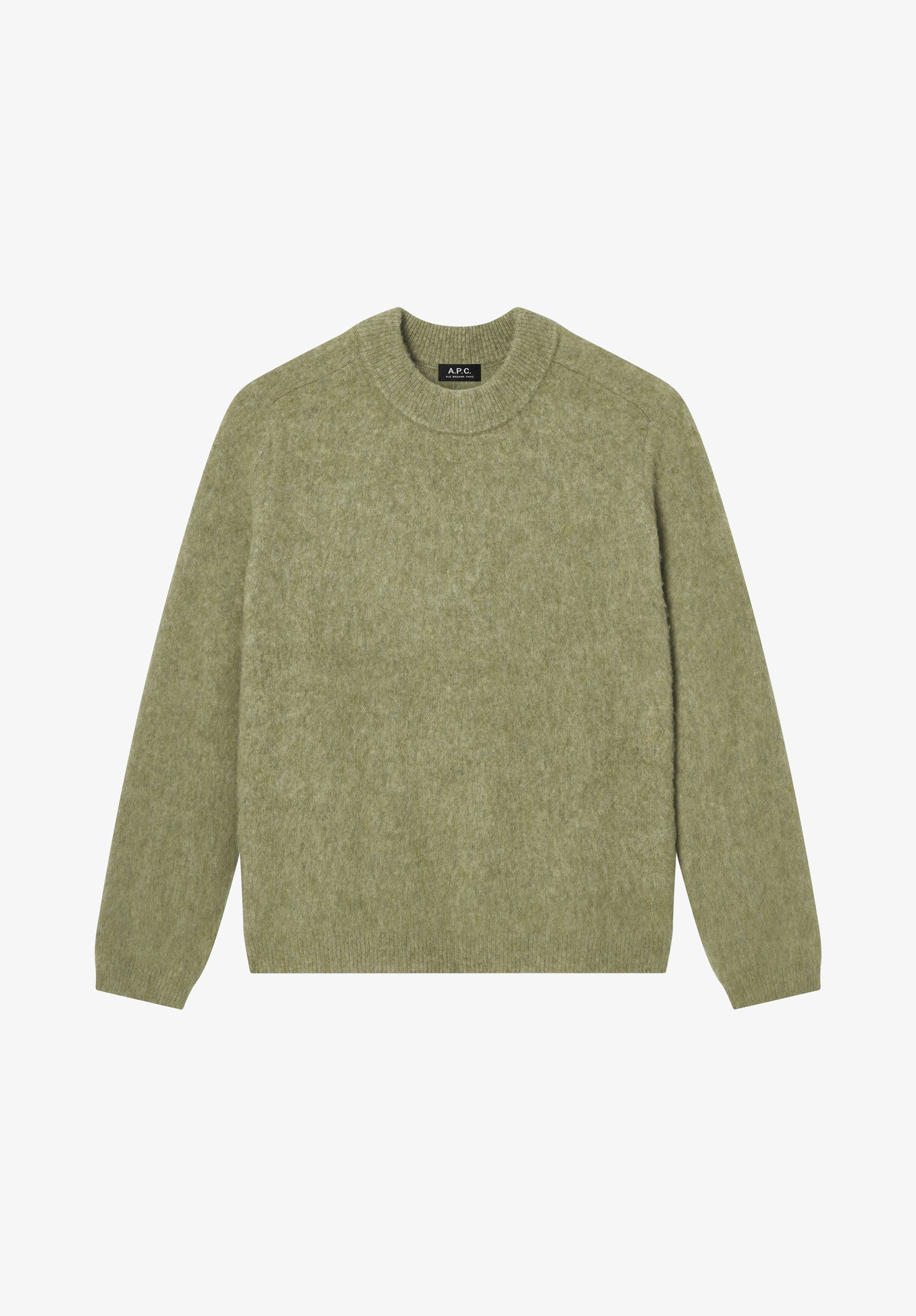 A.P.C. Strickpullover Weit Hellkhaki Rundhals