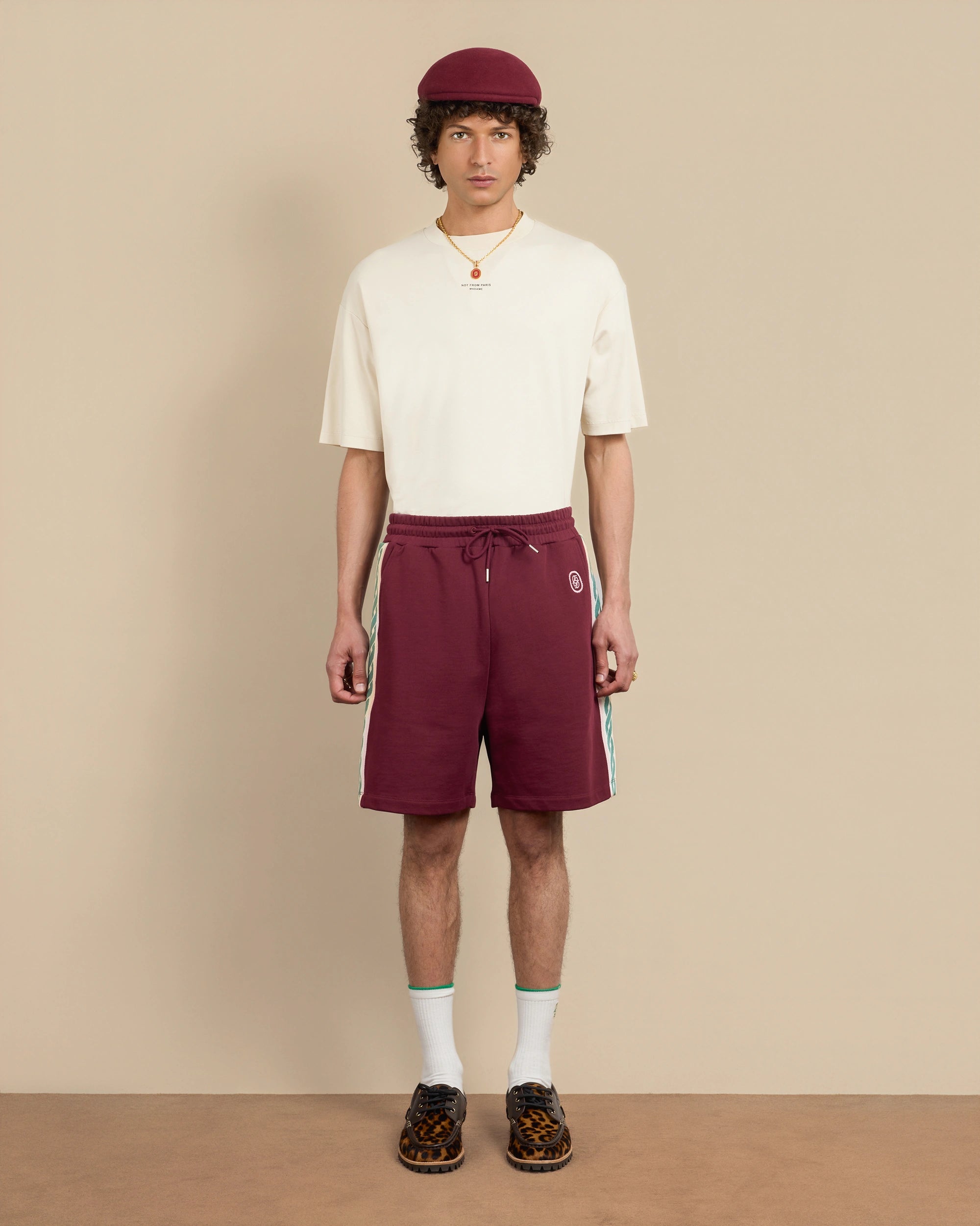 Drôle De Monsieur Le Short Survêtement Shorts Wine Baumwolle