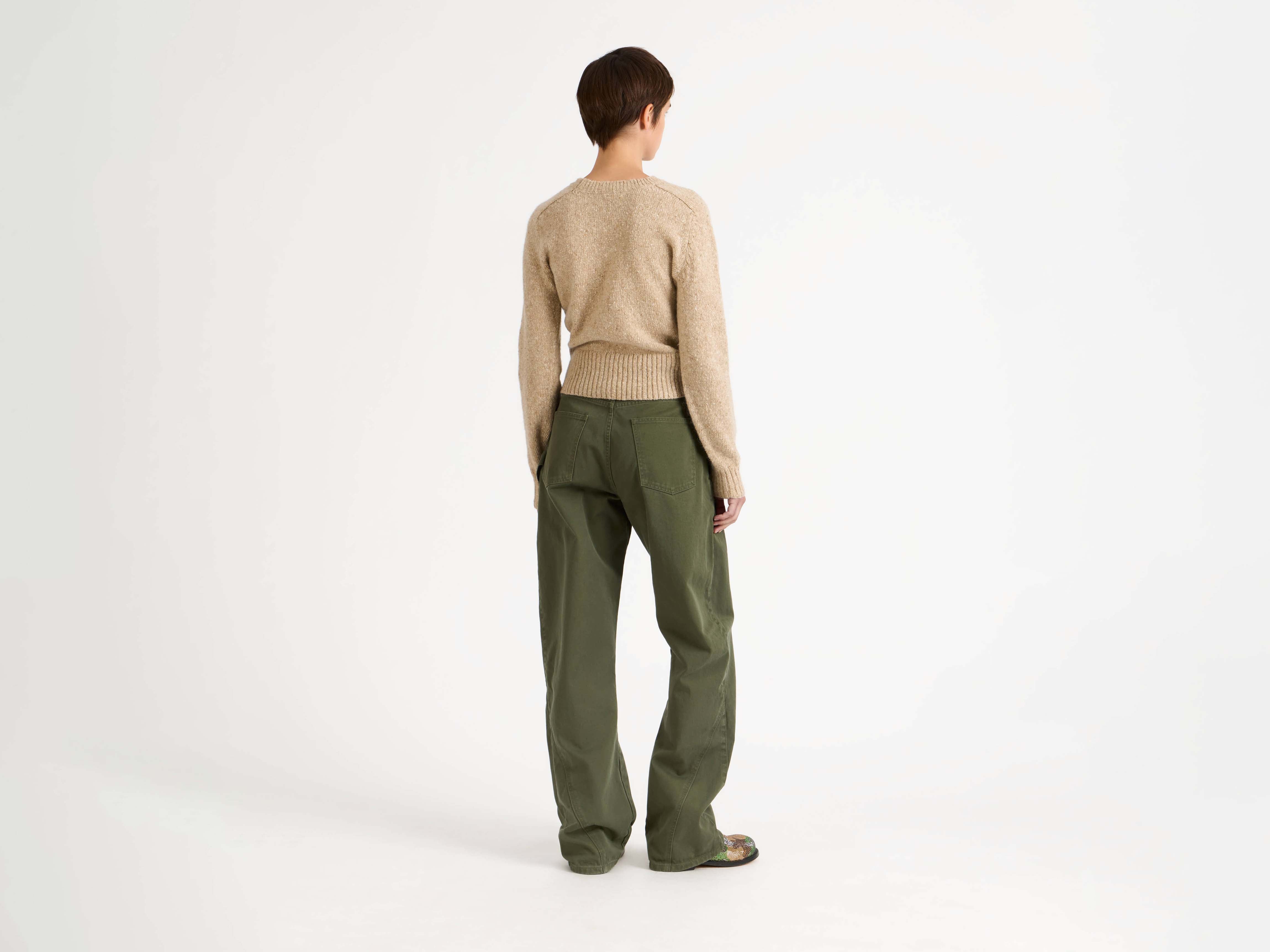 J.W.Anderson Twisted Workwear Denim Jeans Damen Washed Green