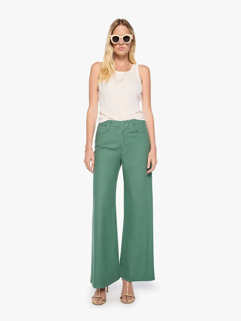 MOTHER The Ditcher Roller Zip Skimp Hose Dark Ivy