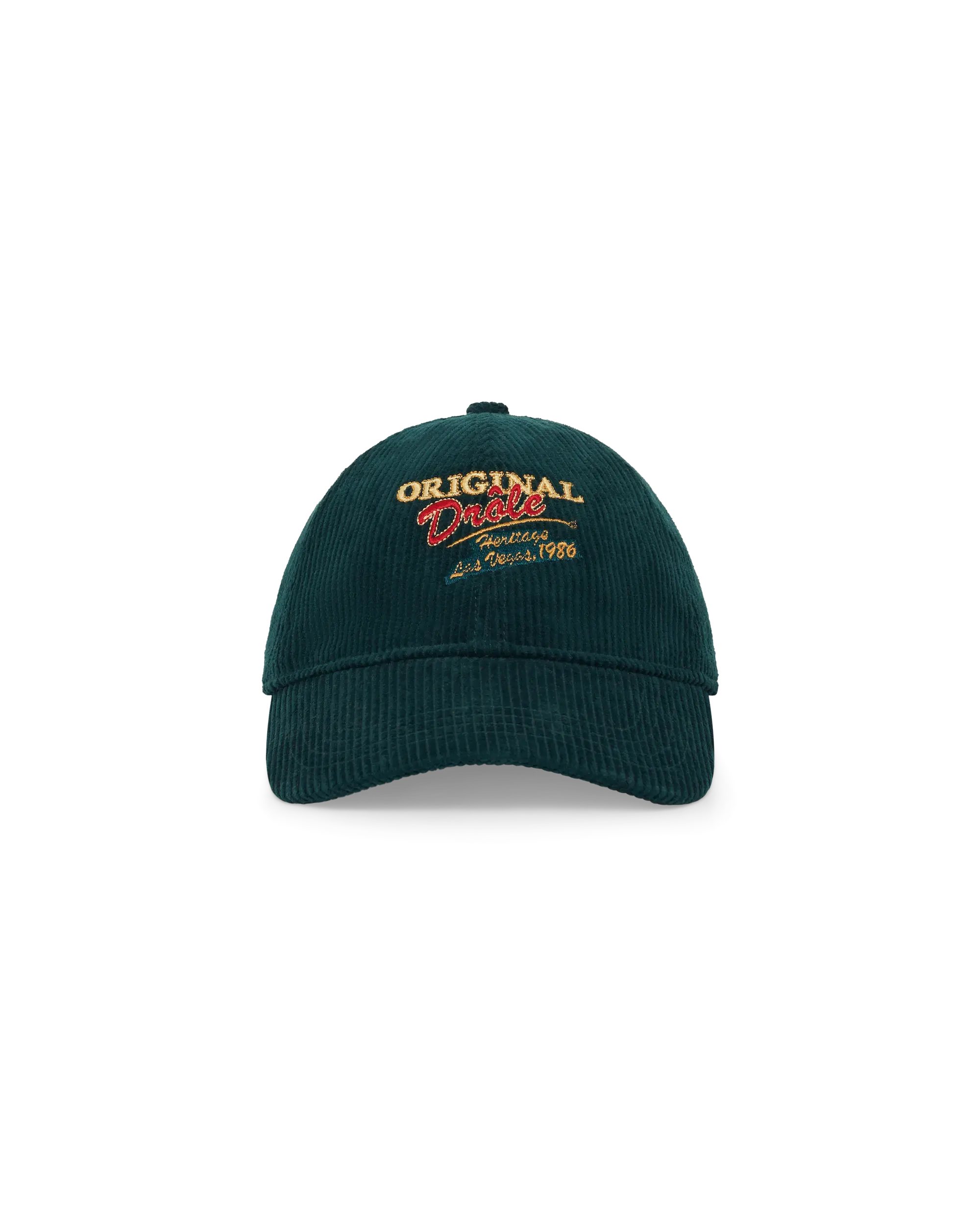 Drôle De Monsieur Original Corduroy Cap Dunkelgrün Baumwolle