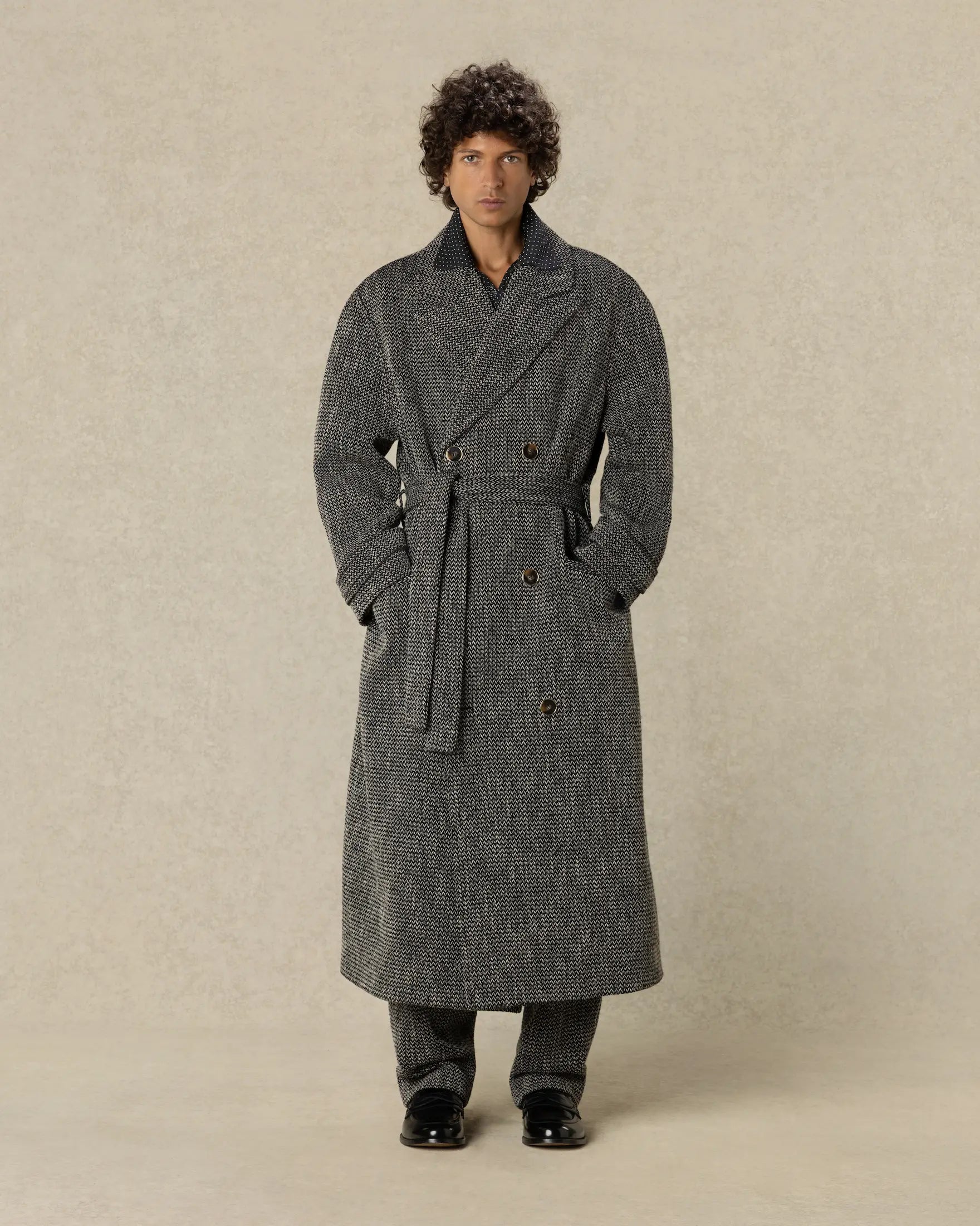 Drôle De Monsieur Double Breasted Twill Mantel Schwarz M