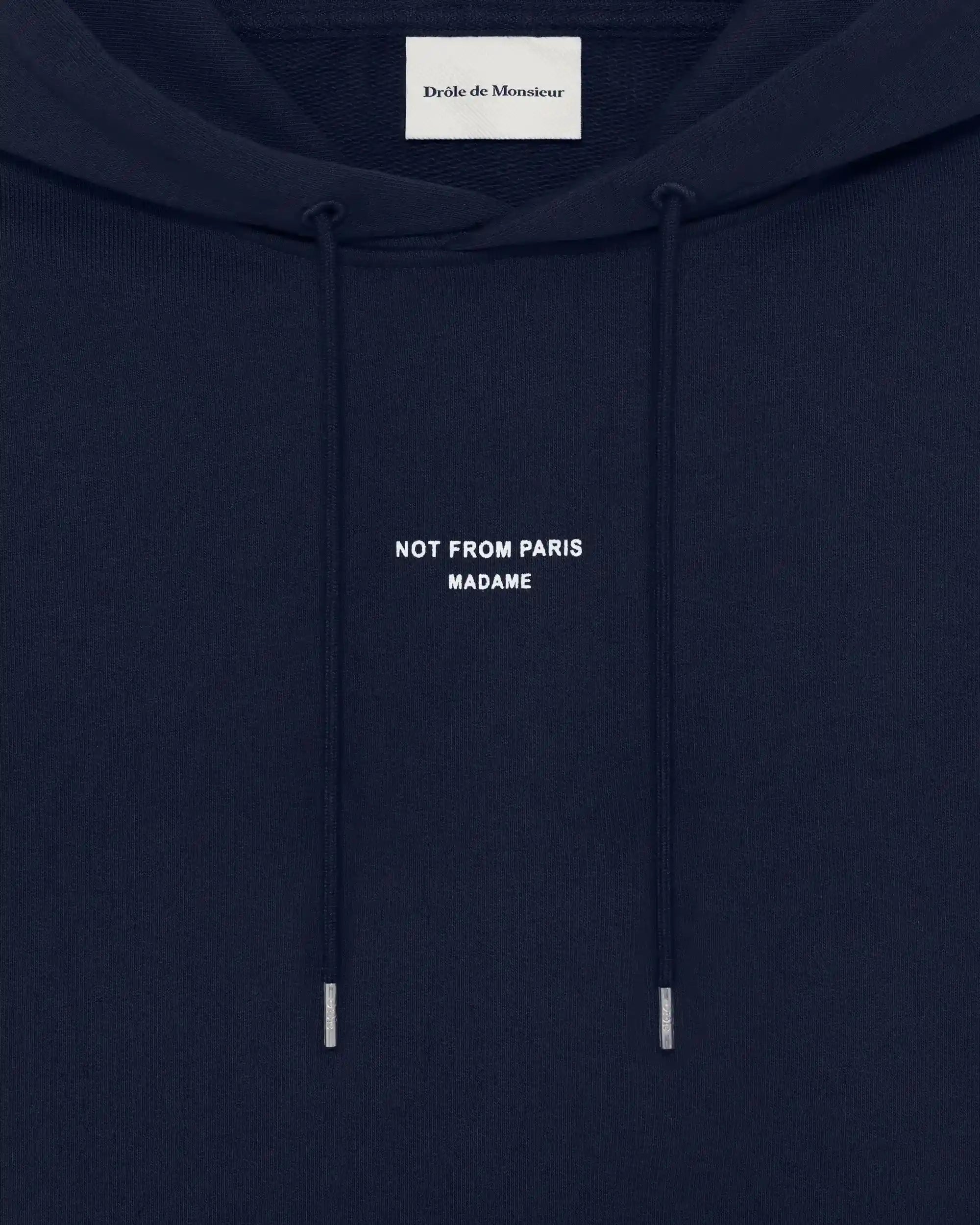 Drôle De Monsieur Hoodie Slogan Classique Kapuzenpullover navy Baumwolle