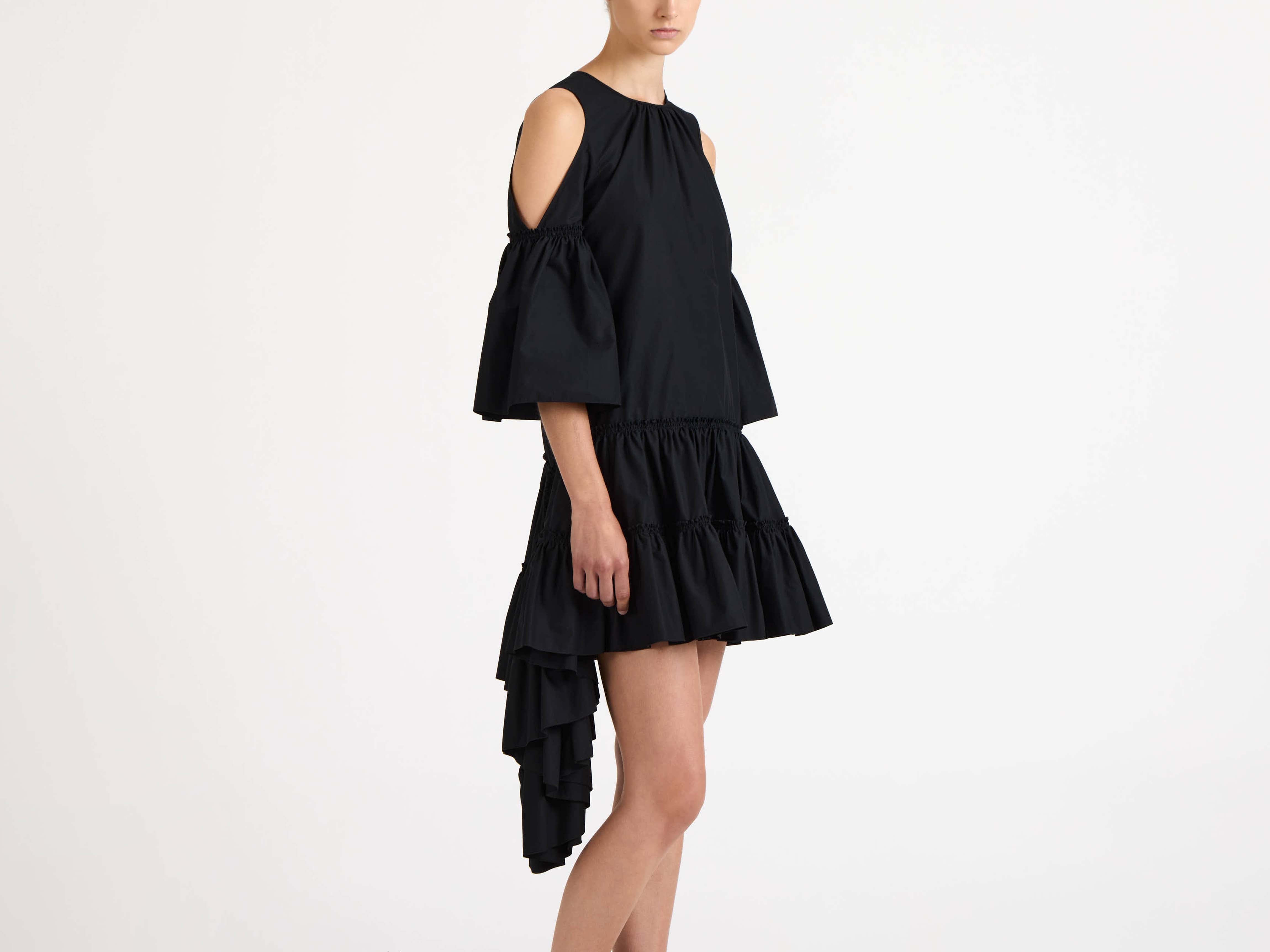 J.W.Anderson Dresses Ruffle Kleid Schwarz Baumwolle