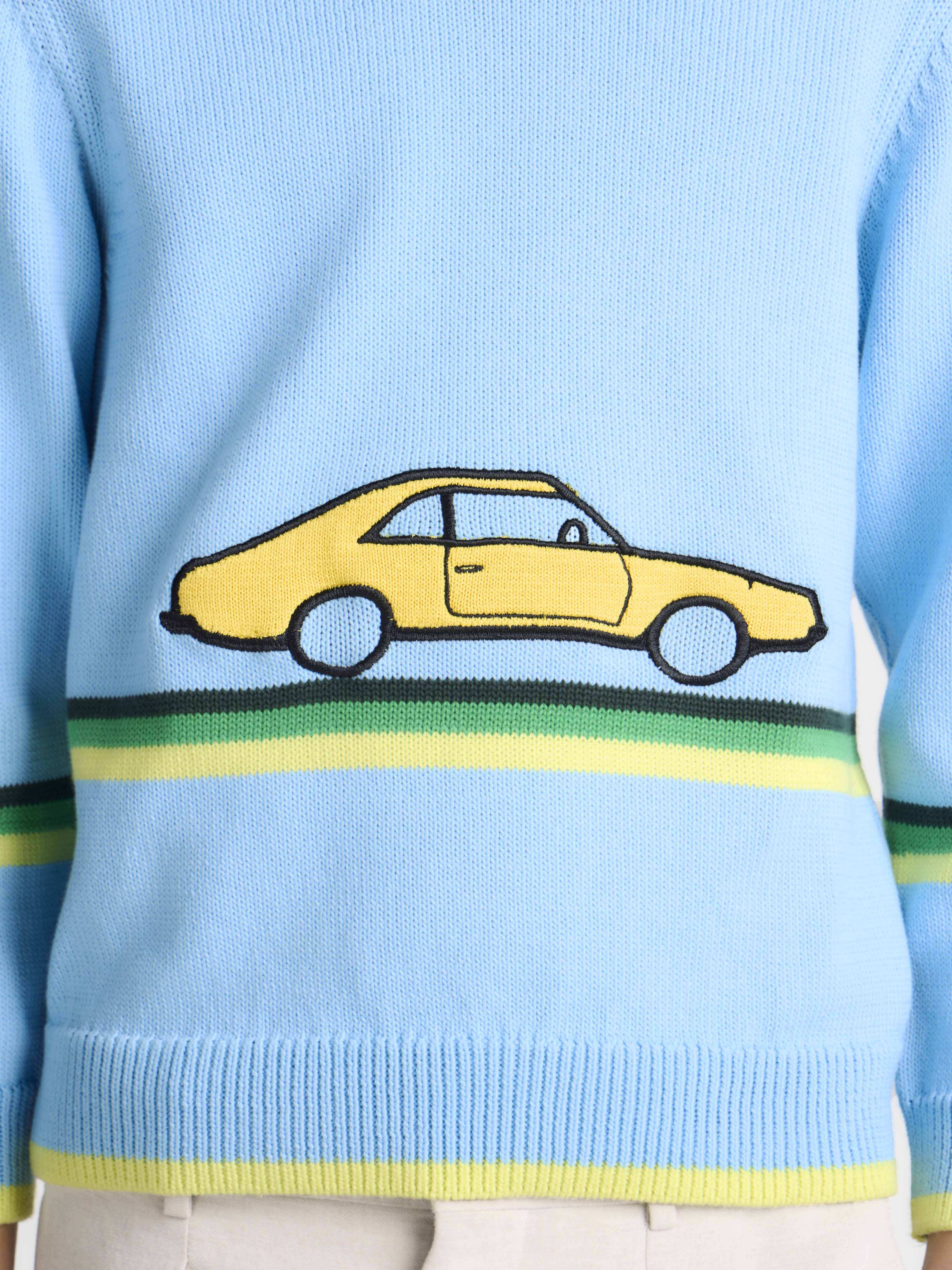 J.W.Anderson Car Jumper Pullover Hellblau Baumwolle