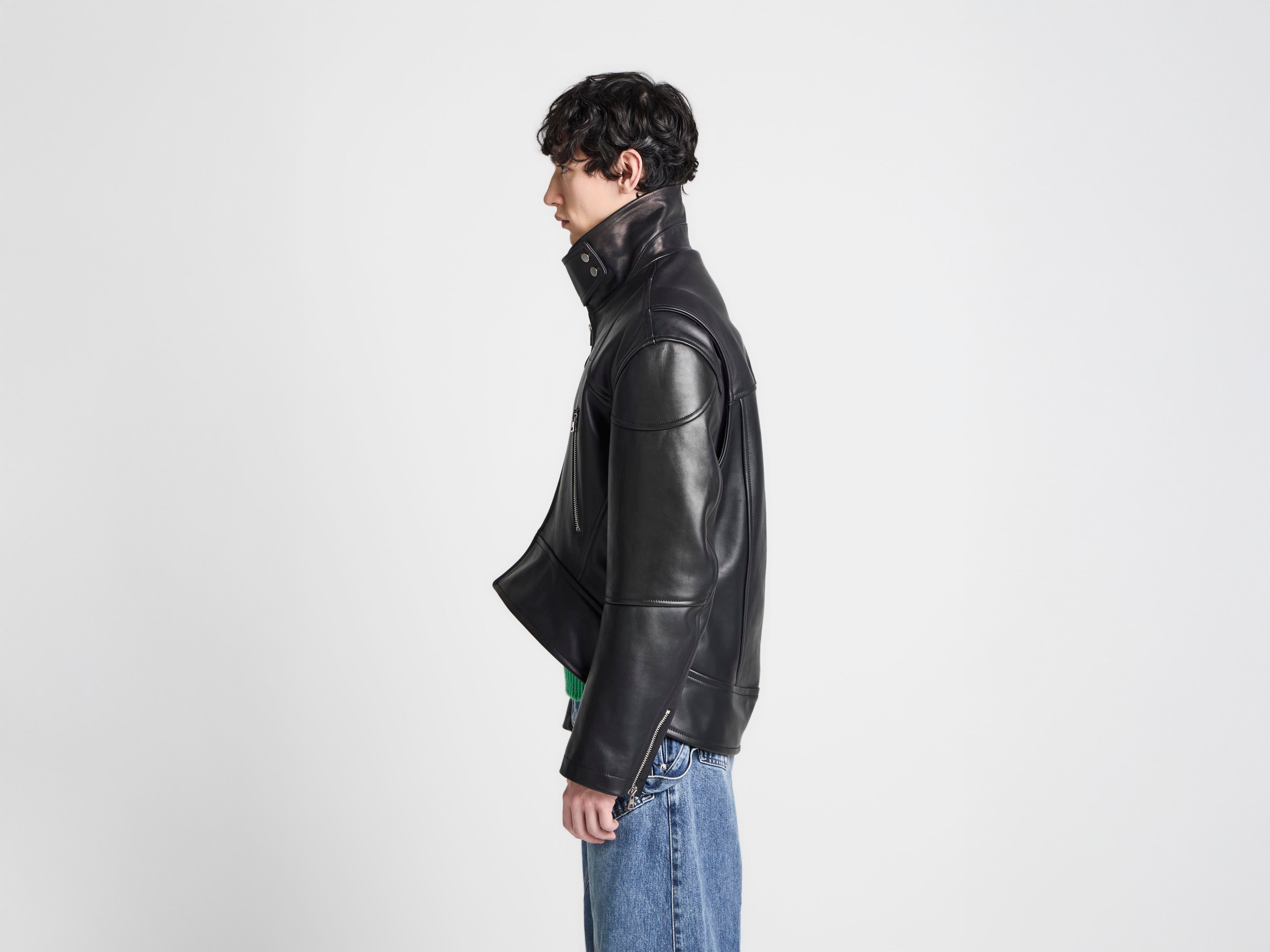 J.W.Anderson Coats & Jackets Curved Hem Bikerjacke Schwarz