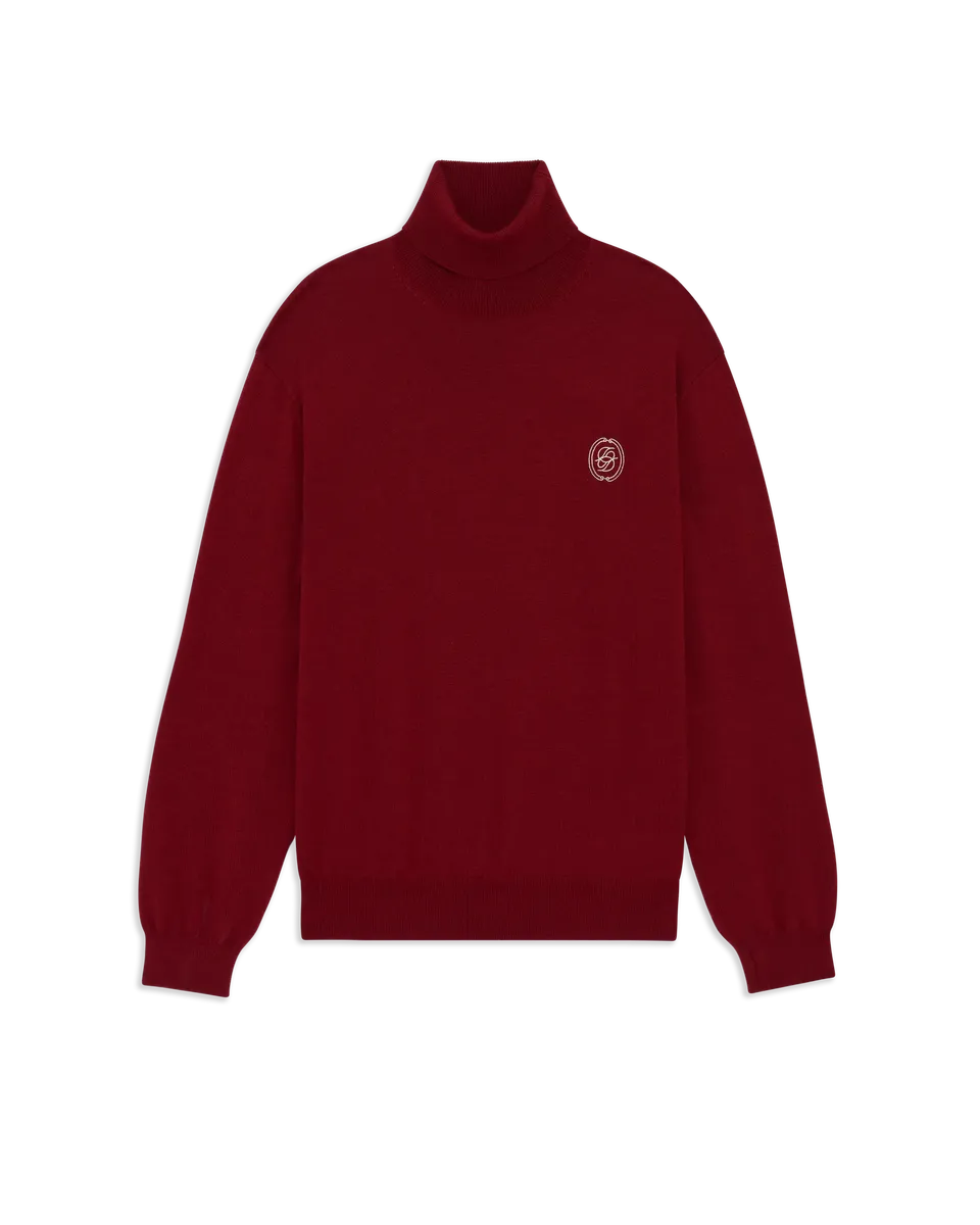 Drôle De Monsieur D Mirror Rollkragenpullover Wolle Bordeaux