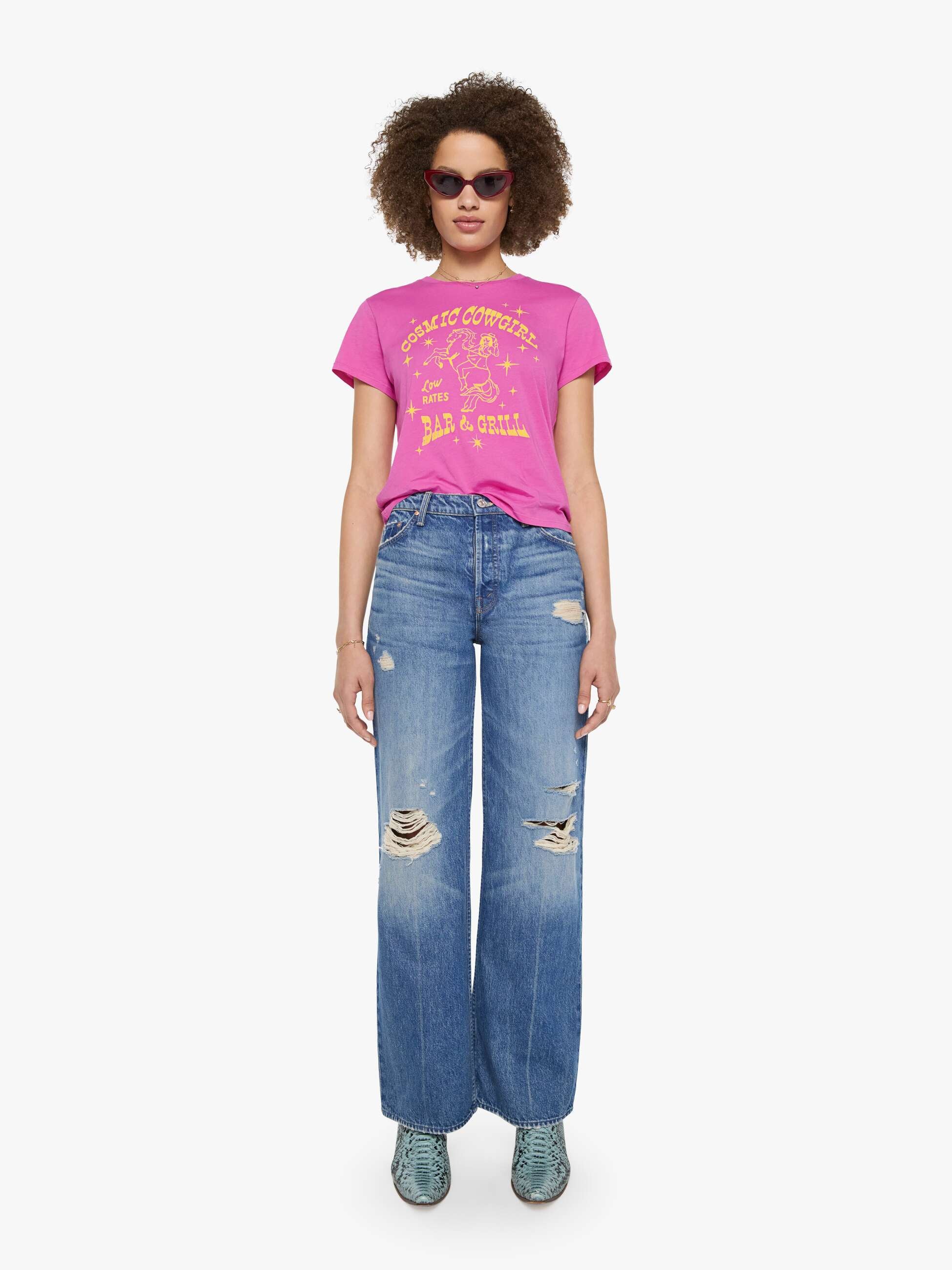 Mother Lil Goodie Goodie T-Shirt Pink Supima