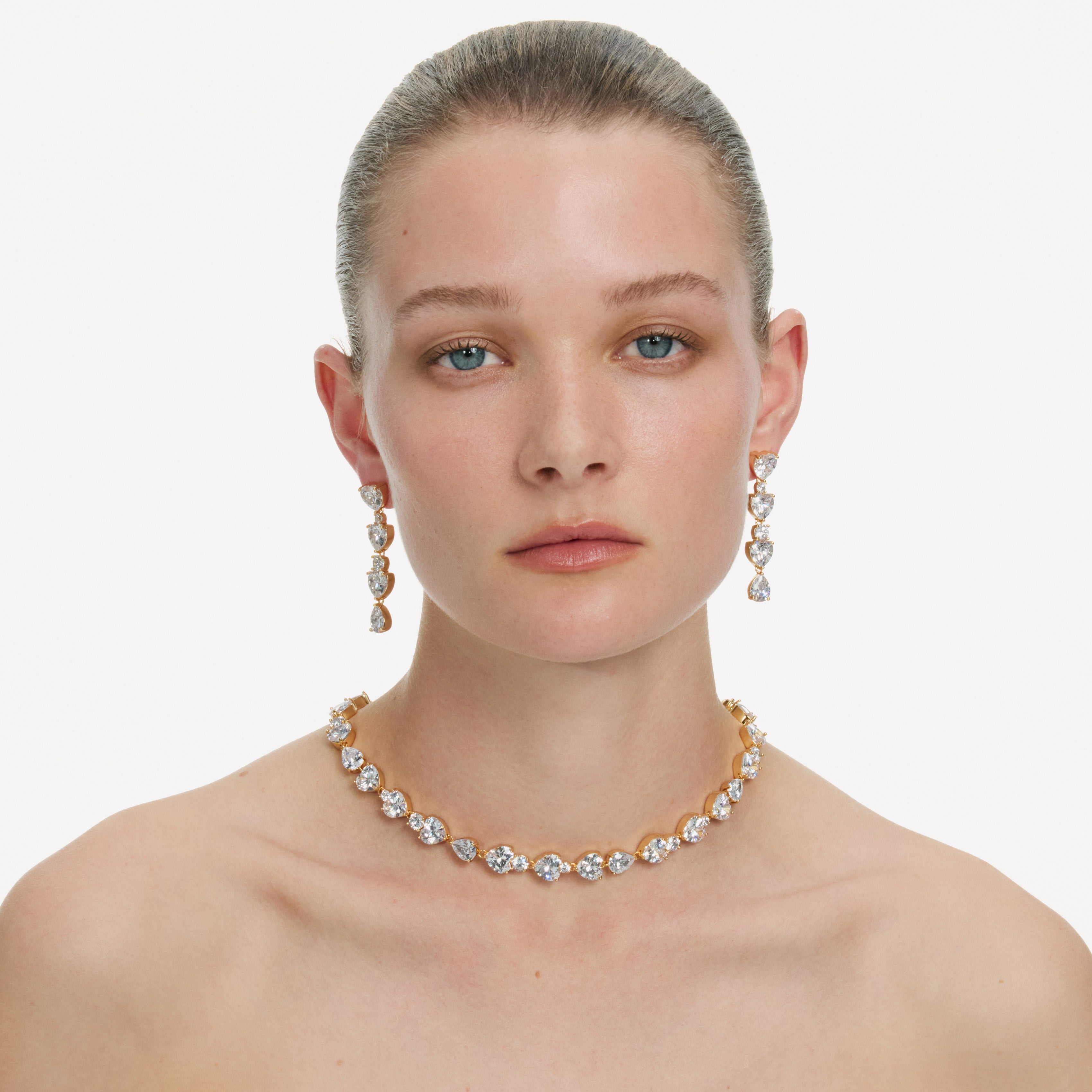 Self Portrait Gold Heart Crystal Halskette Gold