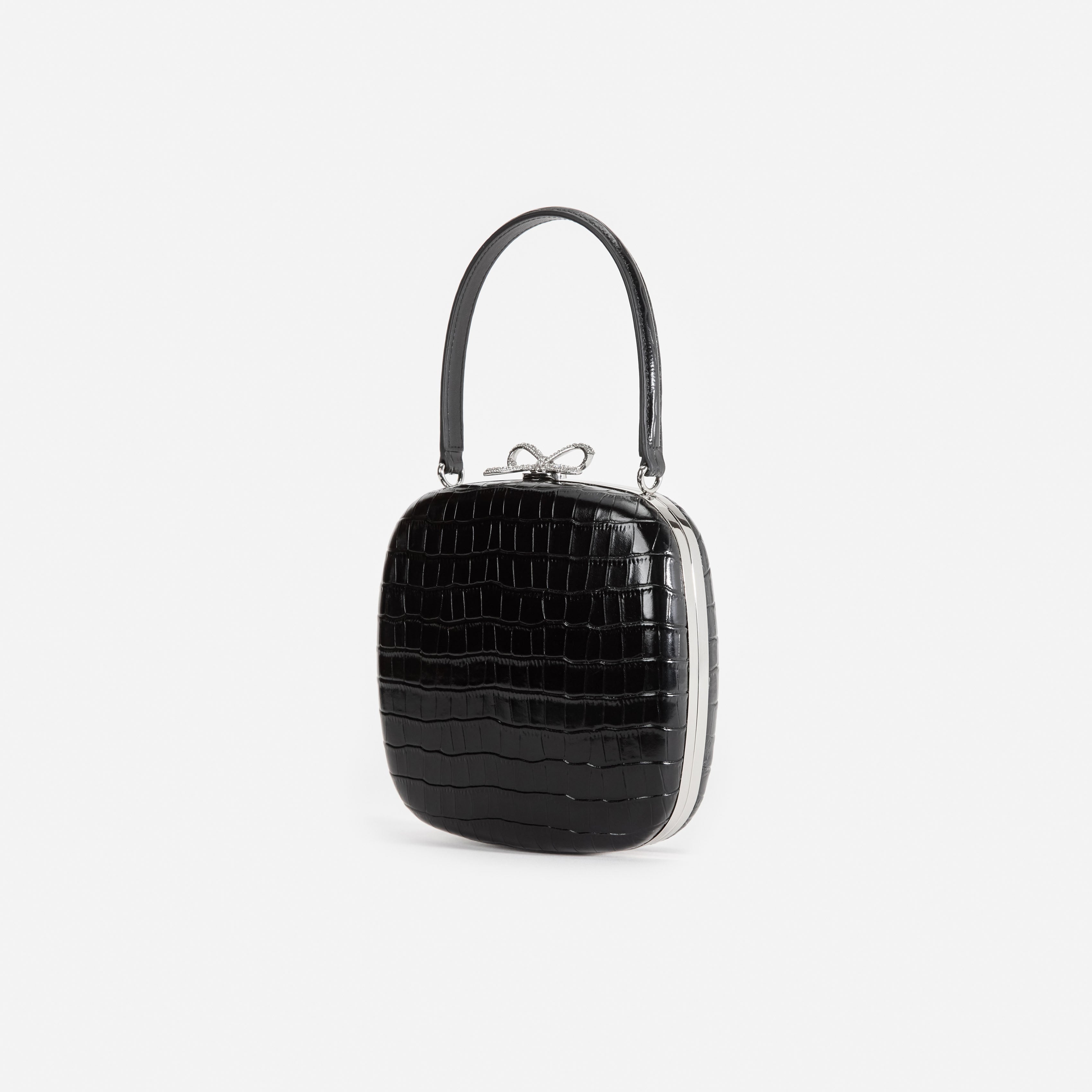 Self-Portrait Black Croc Mini Tasche Leder schwarz