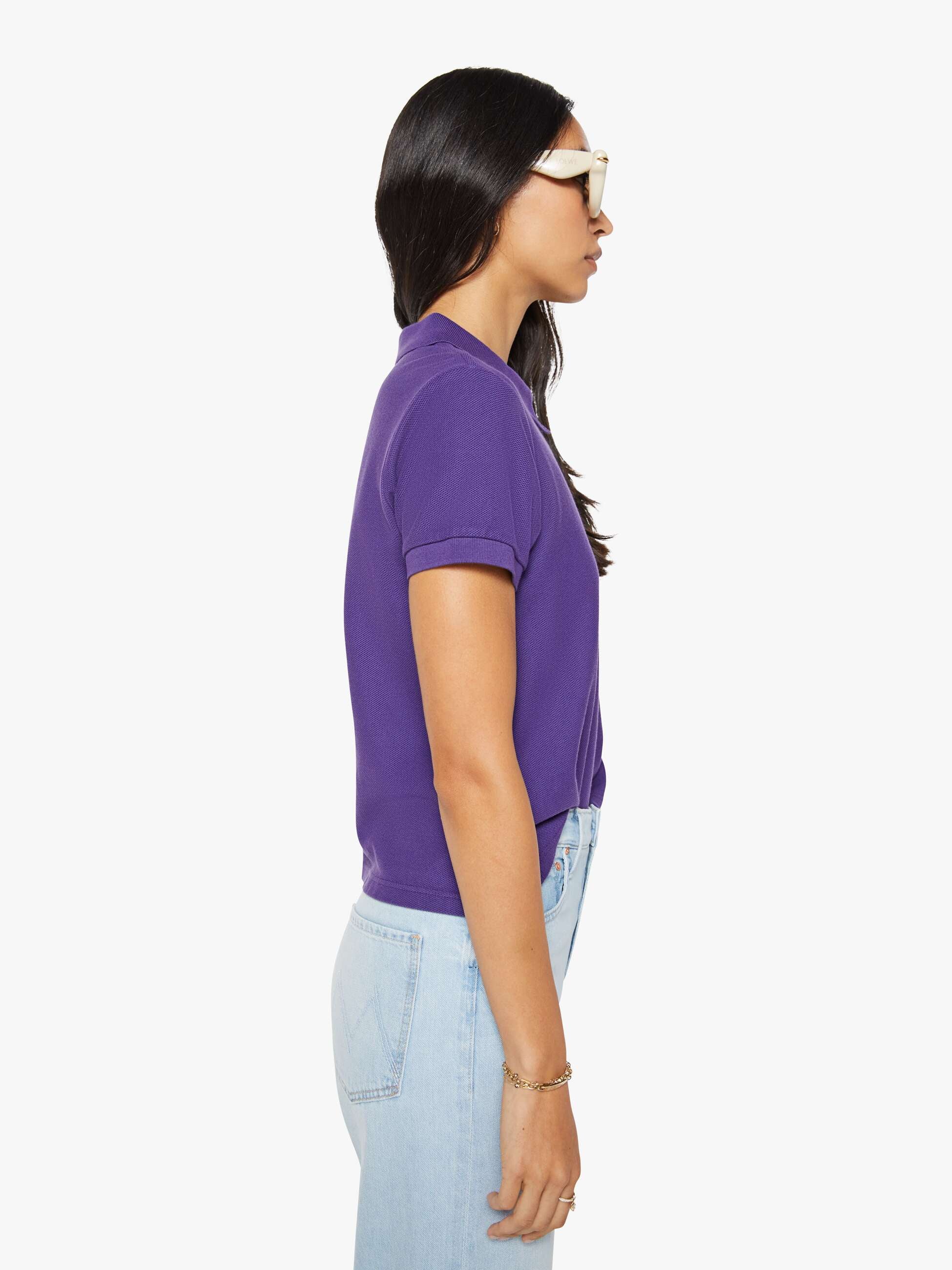 Mother Split S/S Match Polo Purple Reign Lila Baumwolle