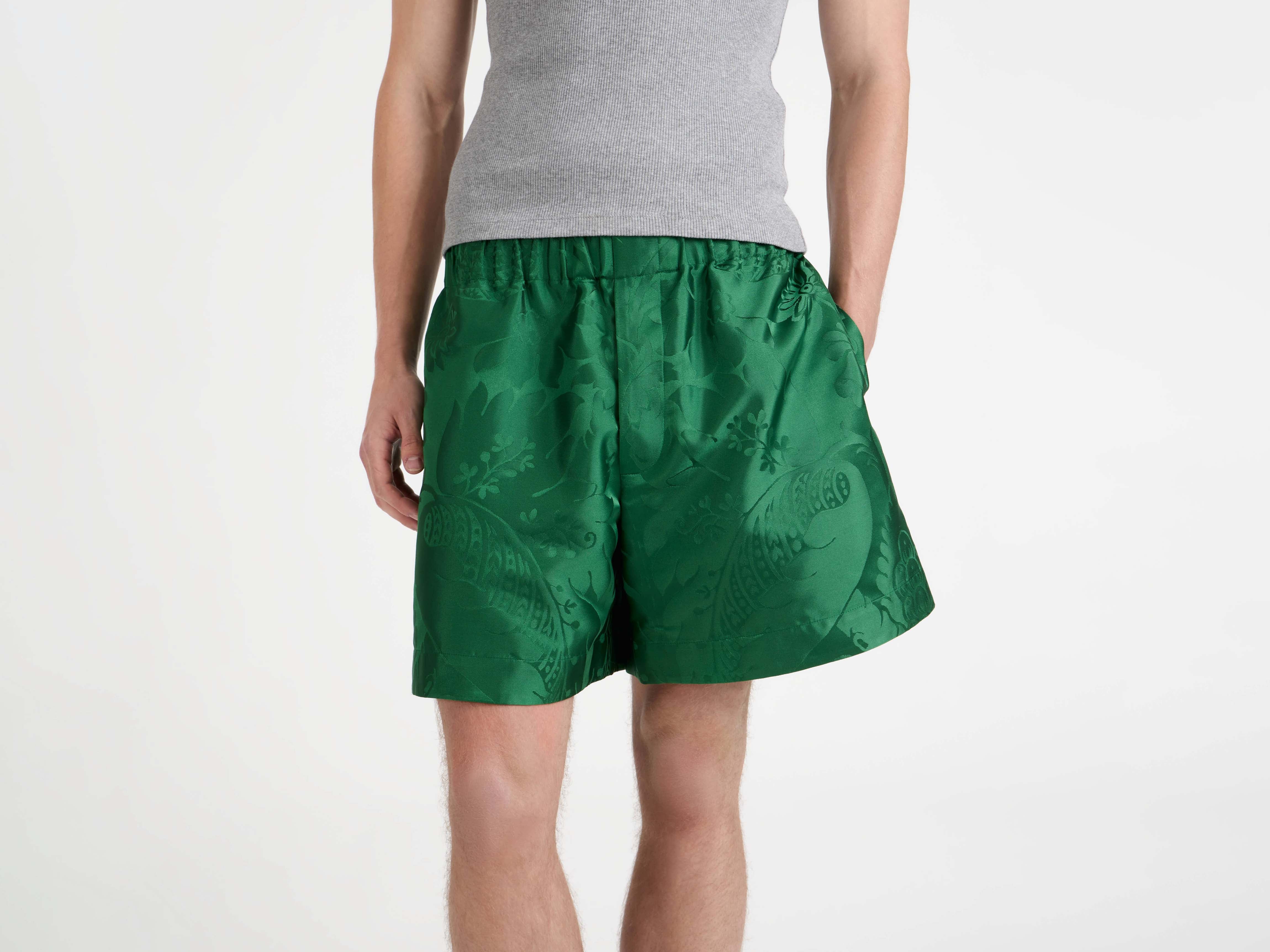 J.W.Anderson Damask Shorts Seide Herren Emerald