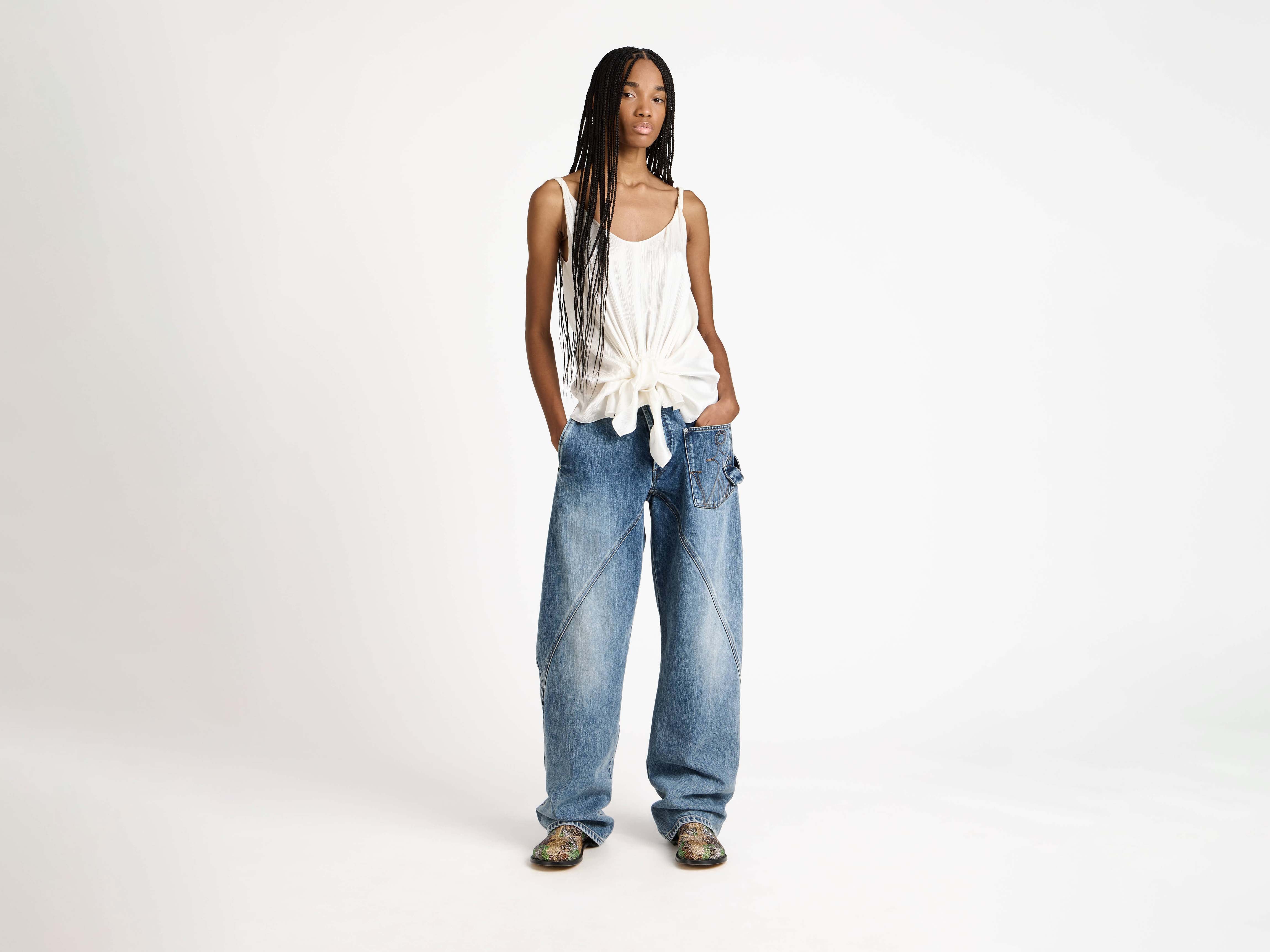 J.W.Anderson Knotted Waist Cami Top Trägertop Off-White Seide