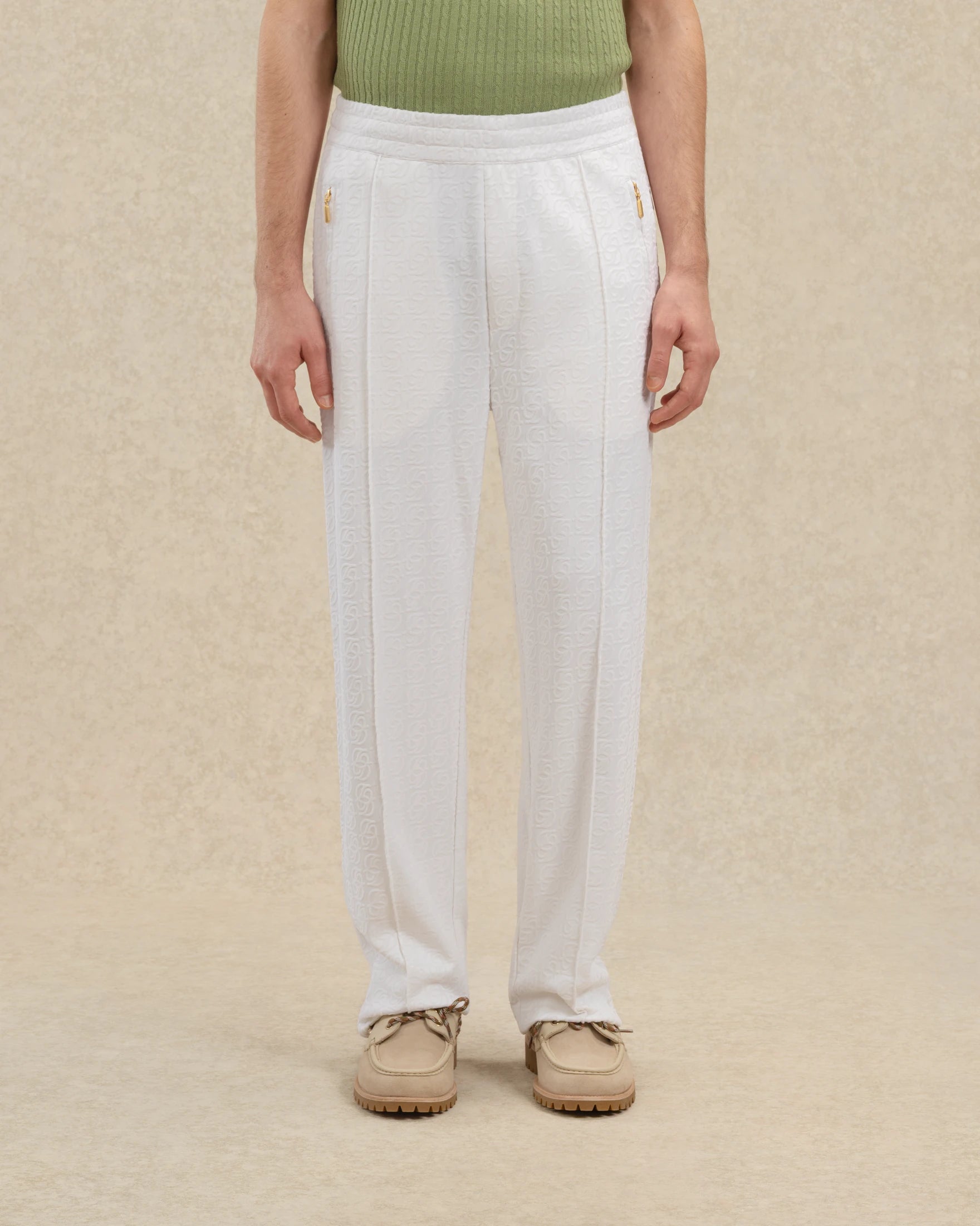 Drôle De Monsieur Pantalon Survêtement Jogginghose Weiß Monogramm