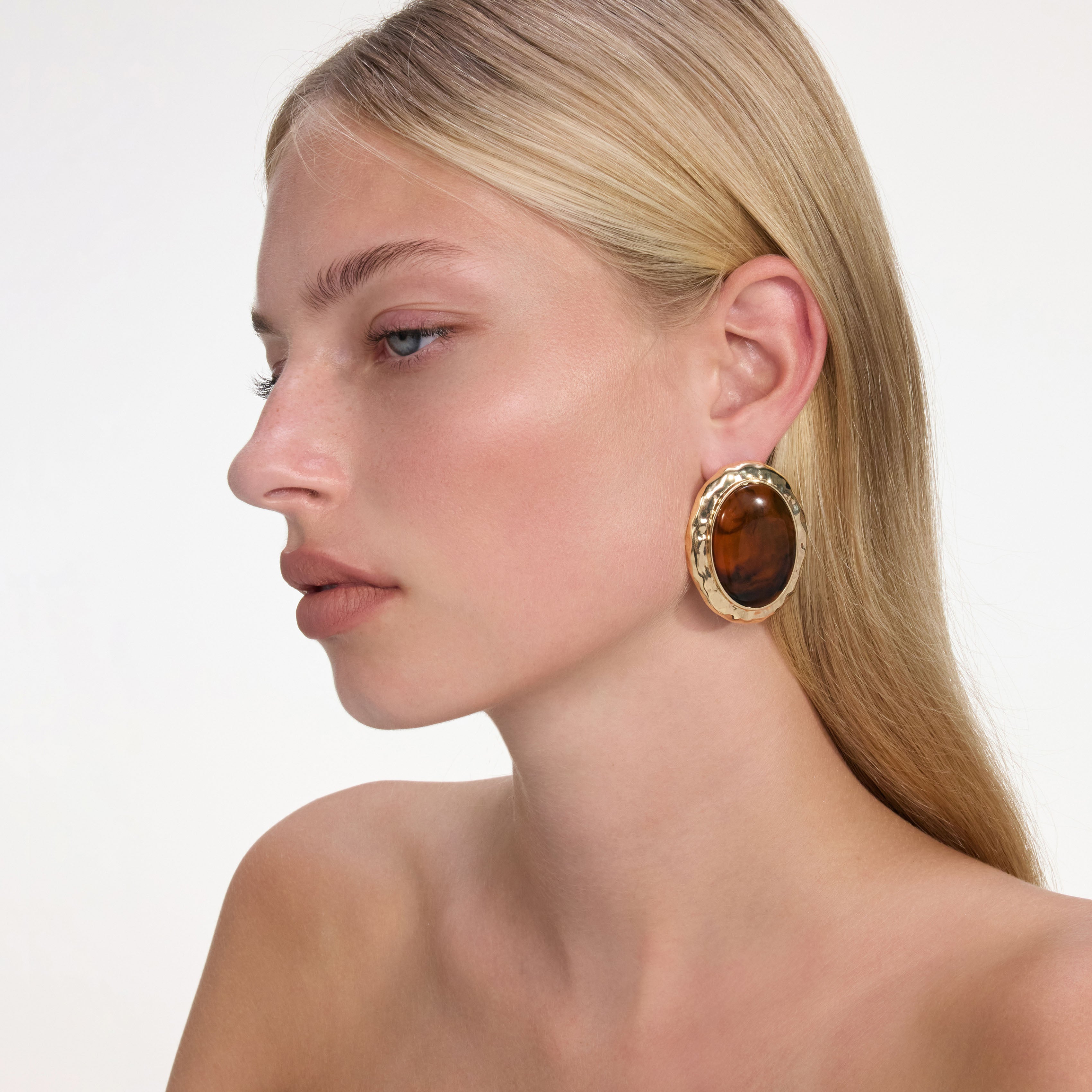 Self Portrait Jewellery Tiger Eye Ohrstecker Gold One Size