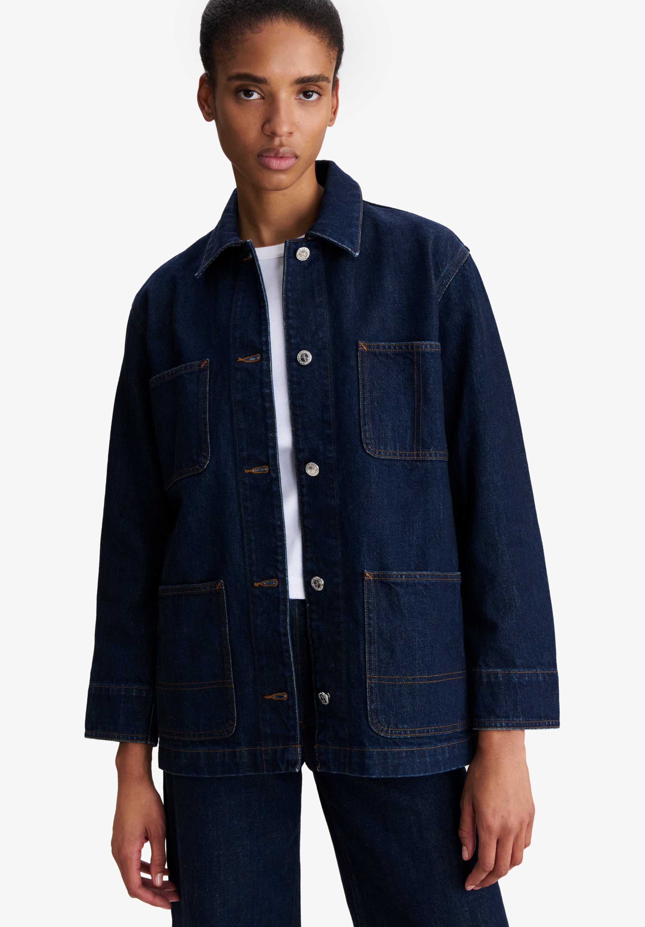 A.P.C. Workwear-Jacke Indigo-Denim recycelte Baumwolle