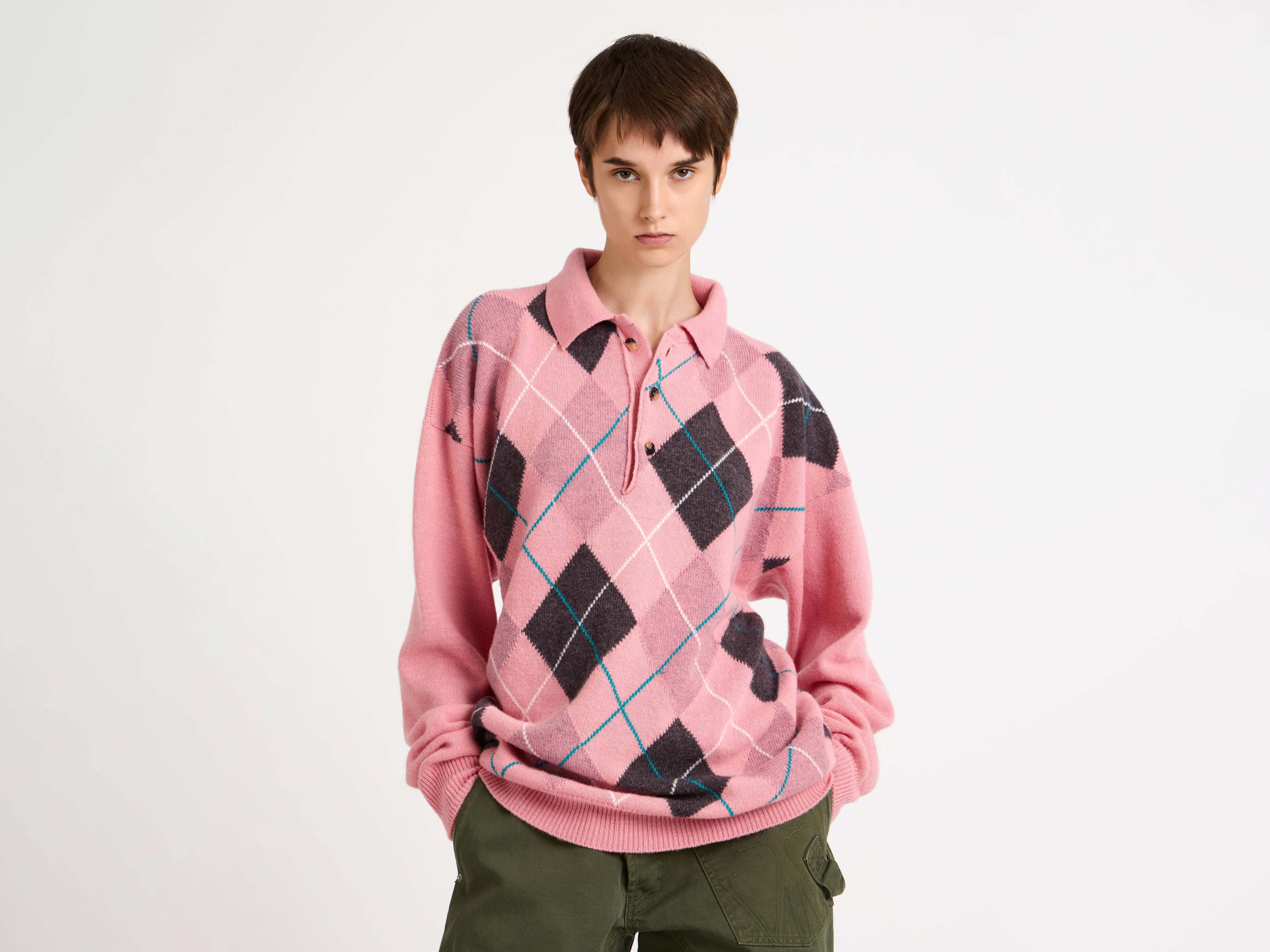 J.W.Anderson x Pringle Polo Bubblegum KW1551YN0470 Rosa