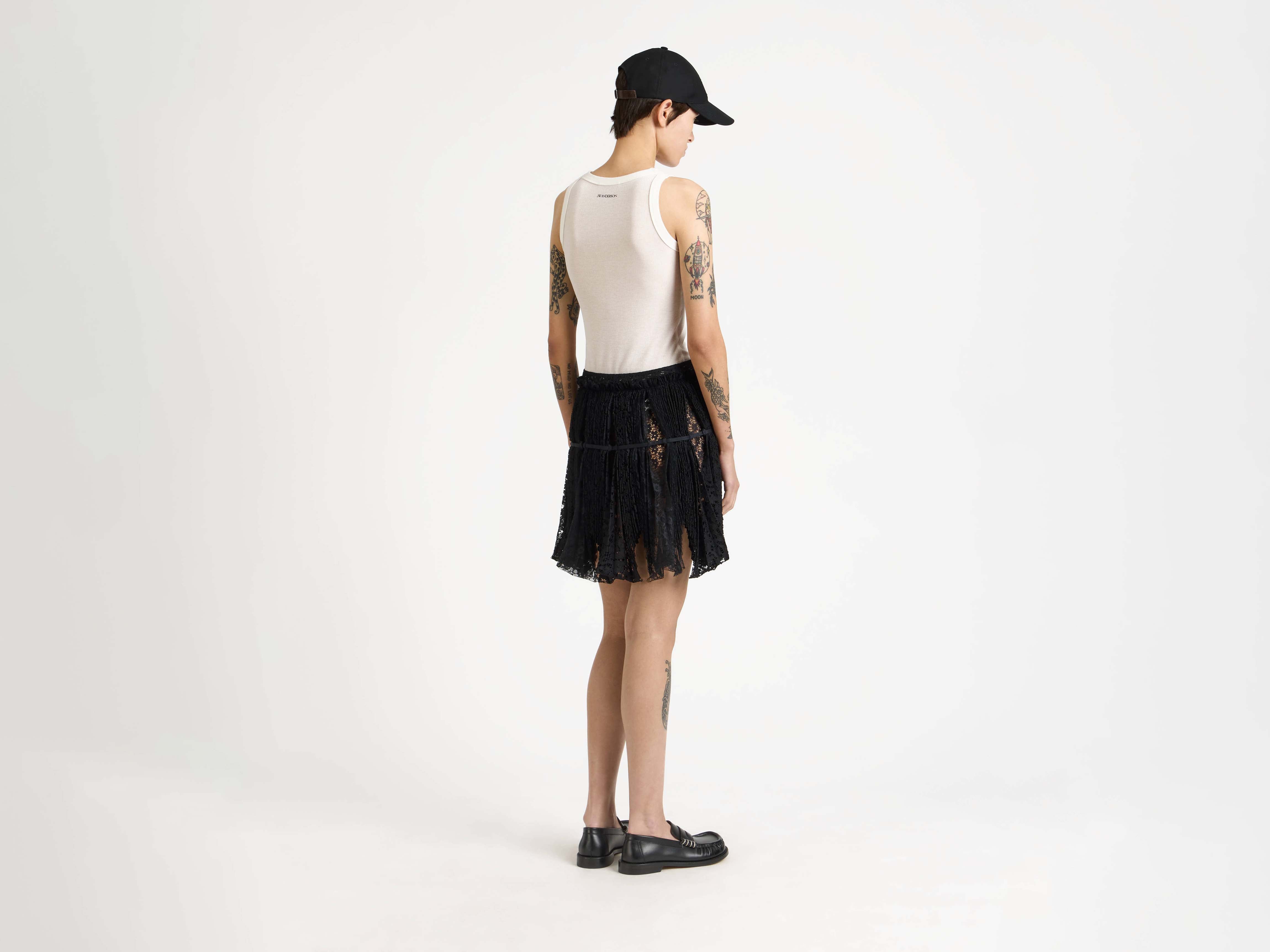 J.W.Anderson Mini Curtain Skirt Minirock Schwarz Spitze