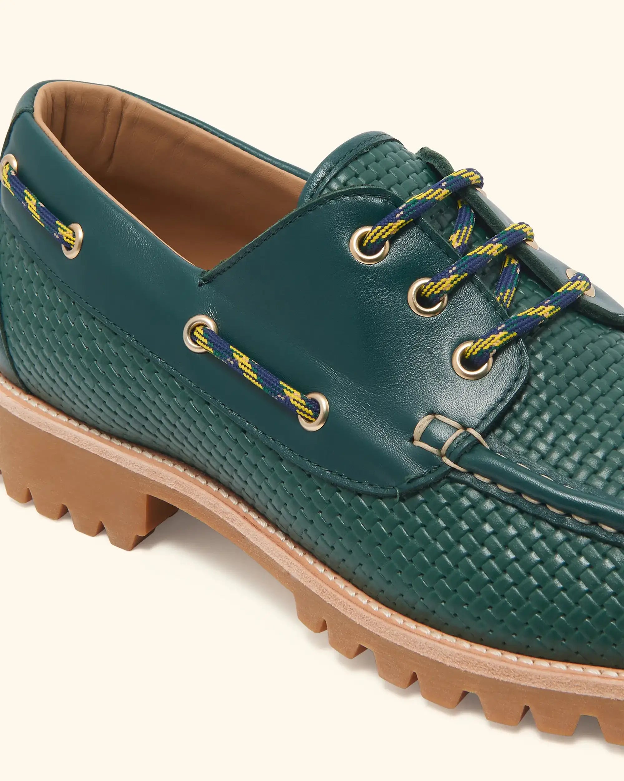 Drôle De Monsieur La Chaussure Bateau Bootsschuh Grün Leder