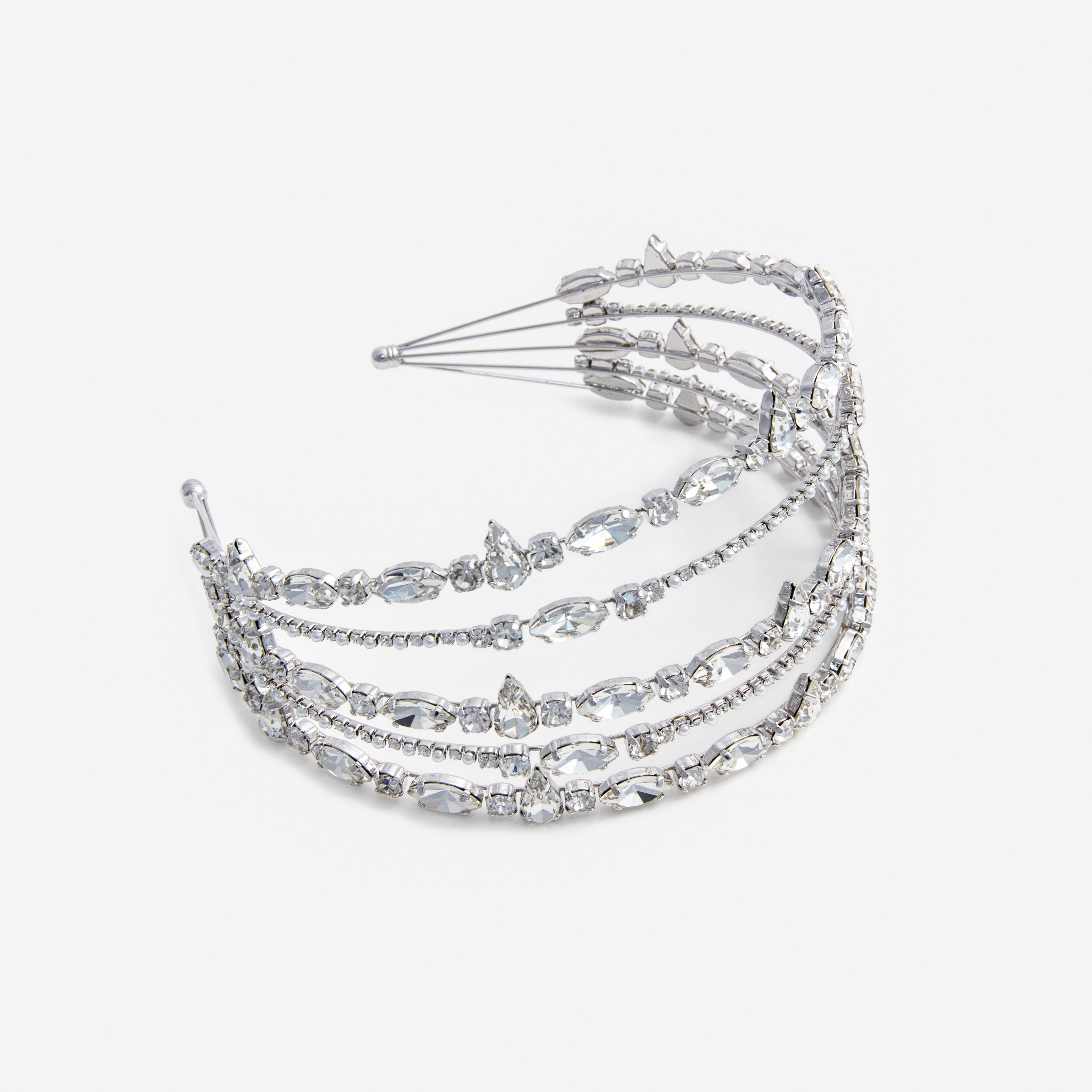 Self Portrait Crystal Haarreif Silber One Size Strass