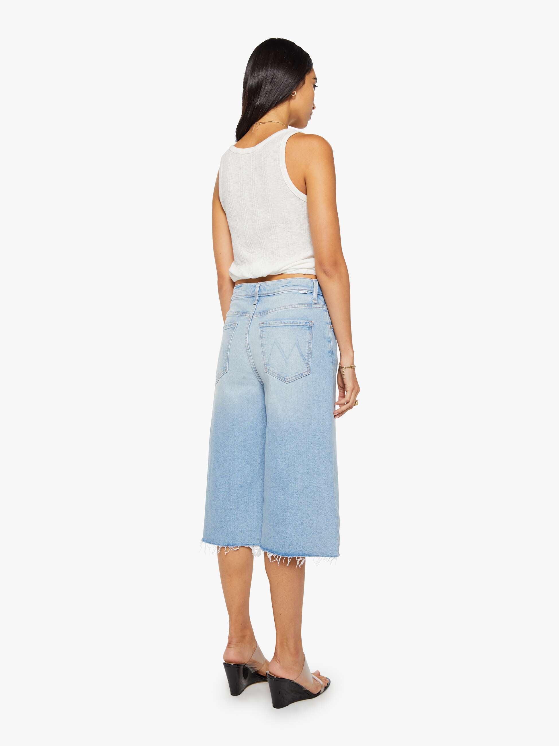Mother Denim The Whole Lot Zip Fray Shorts Fringe Benefits