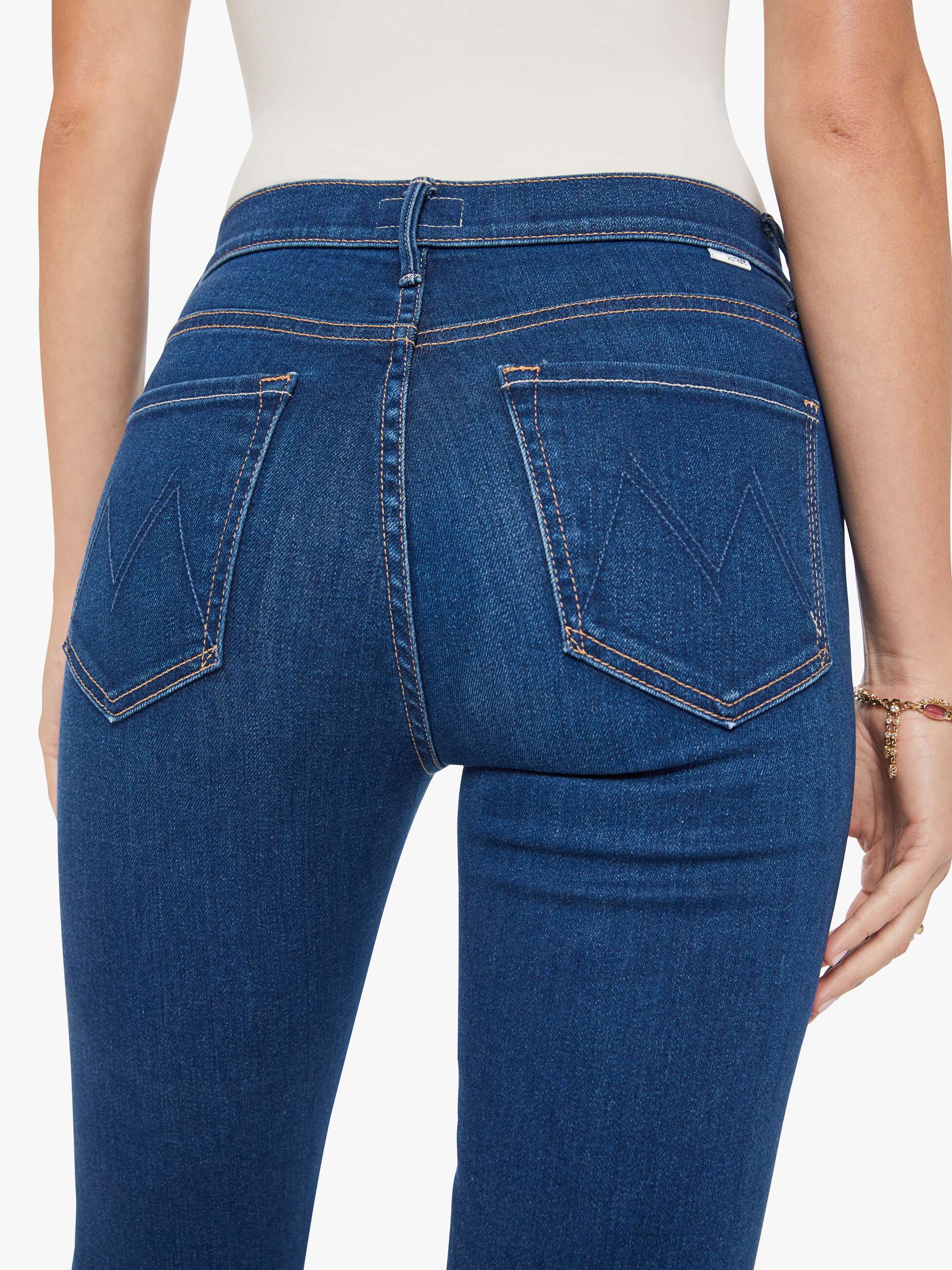 Mother The Runaway Pinkies Up Flare Jeans Dunkelblau Mid-Rise
