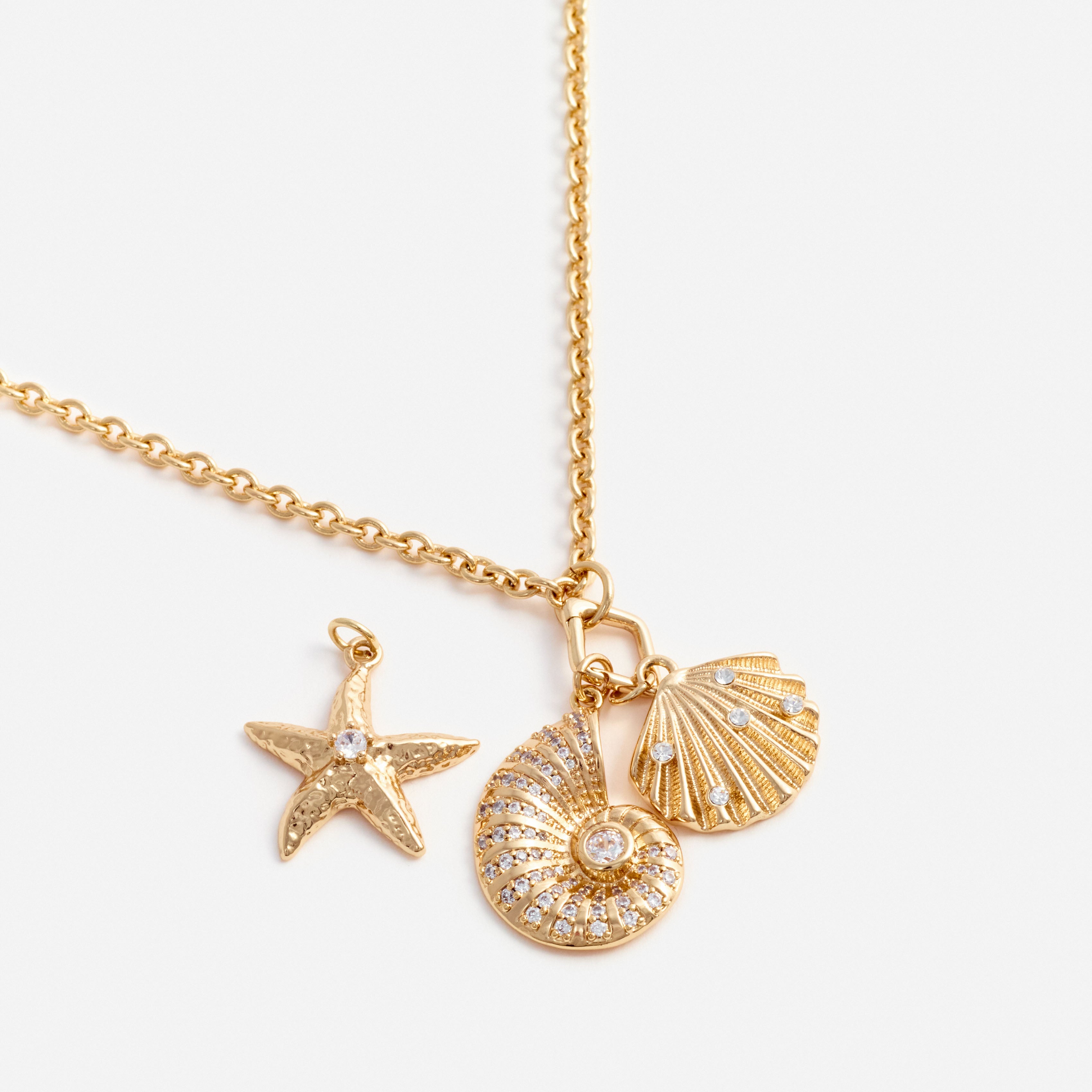 Self Portrait Jewellery Gold Multi Charm Kette Gold 41cm