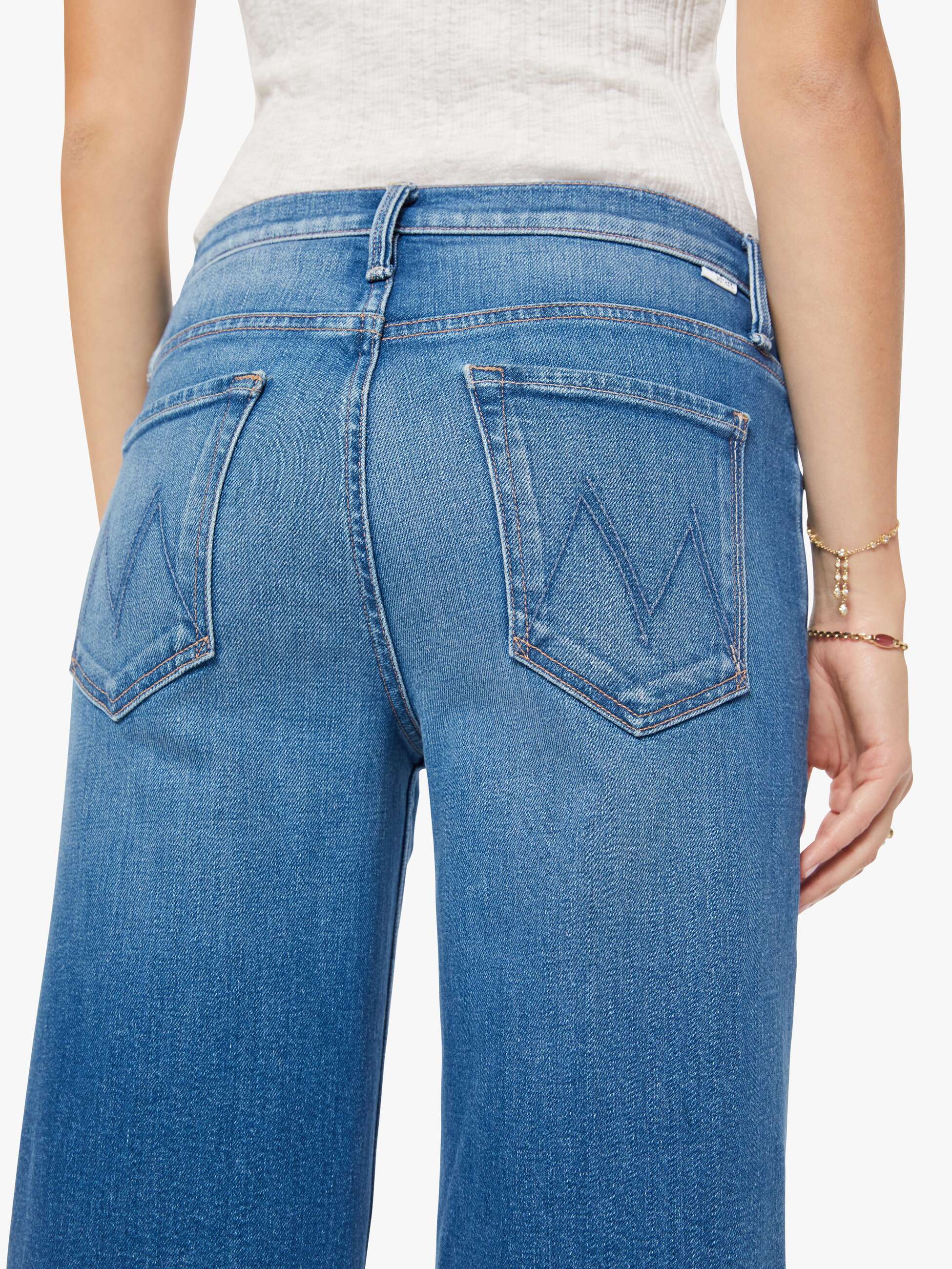 MOTHER Denim The Rerun Sneak Jeans Kissing The Caddy Wide Leg