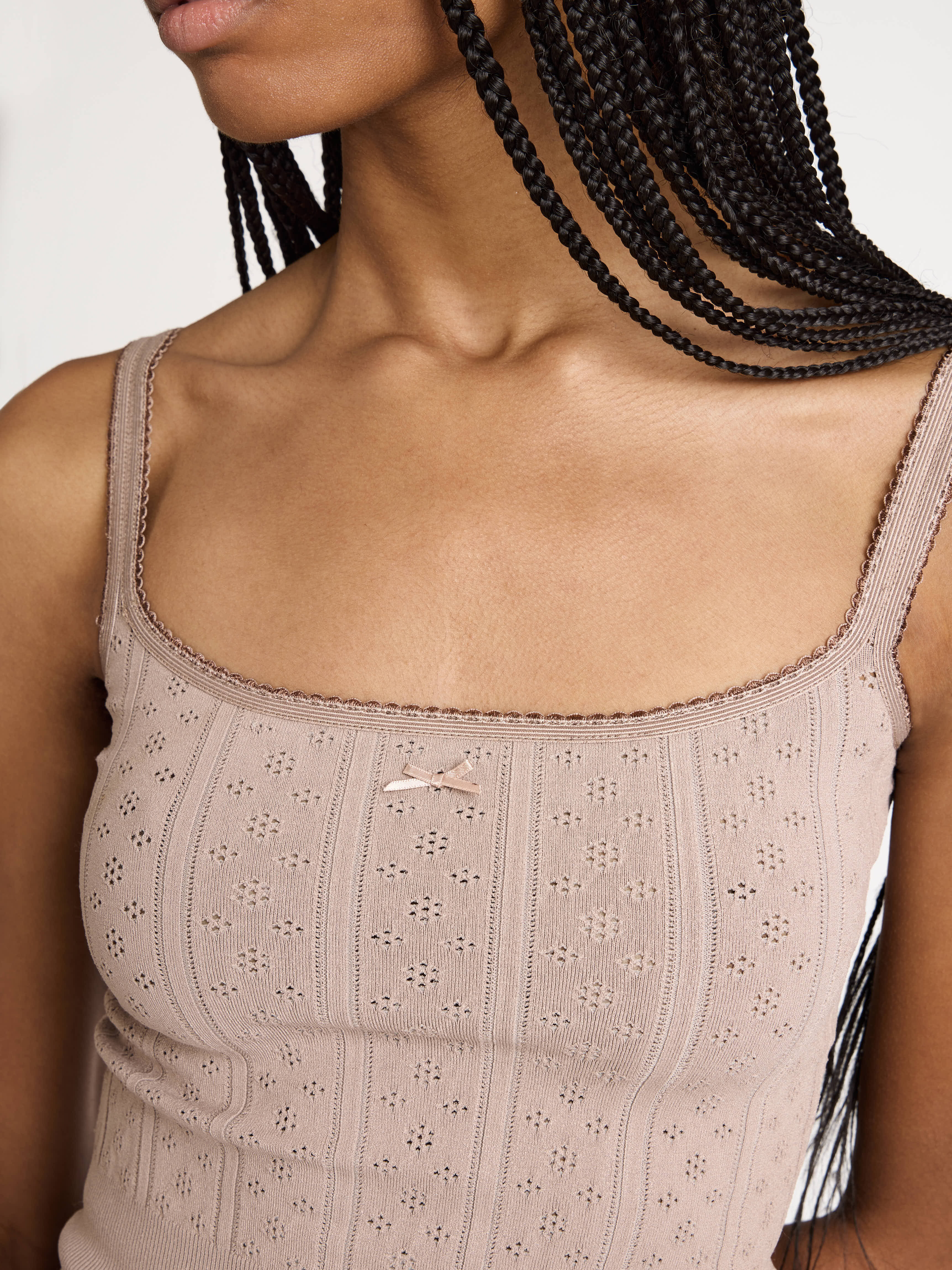 J.W.Anderson Knitwear Pointelle Cami Top Taupe Viskose