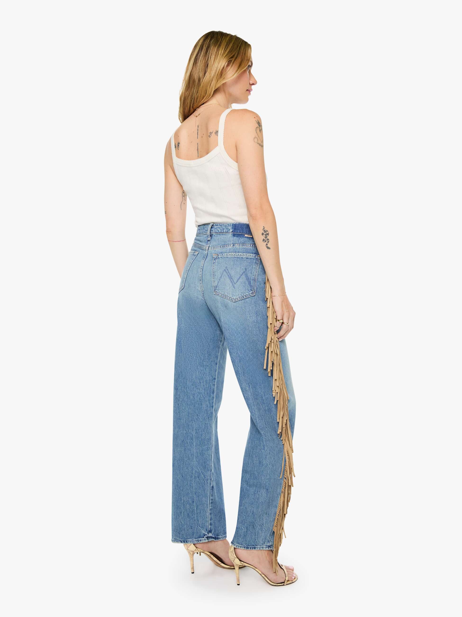 Mother Half-Pipe Jeans Folkstar High Waist Rigid Denim