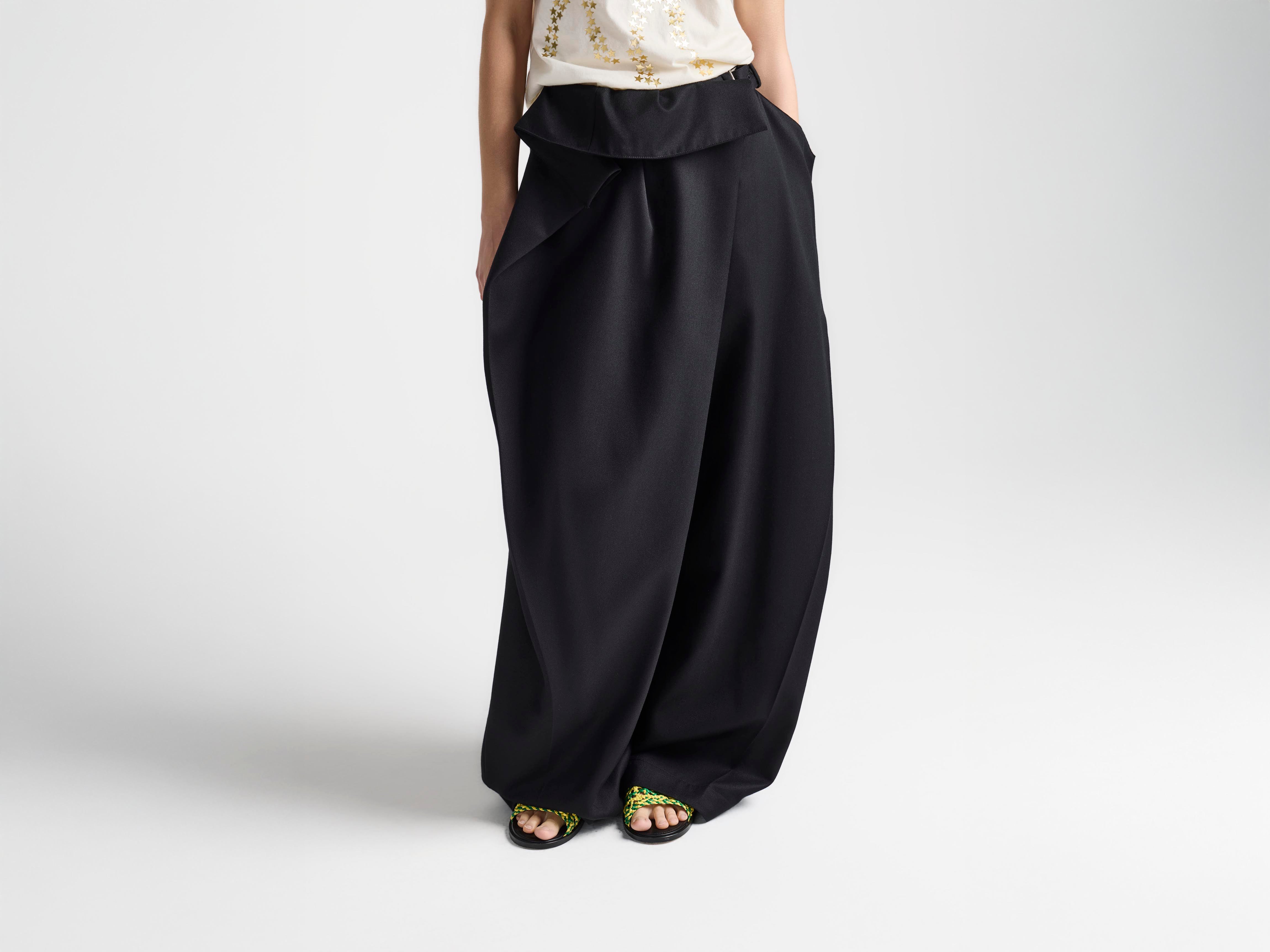 J.W.Anderson Fold Over Trousers Hose Schwarz Damen