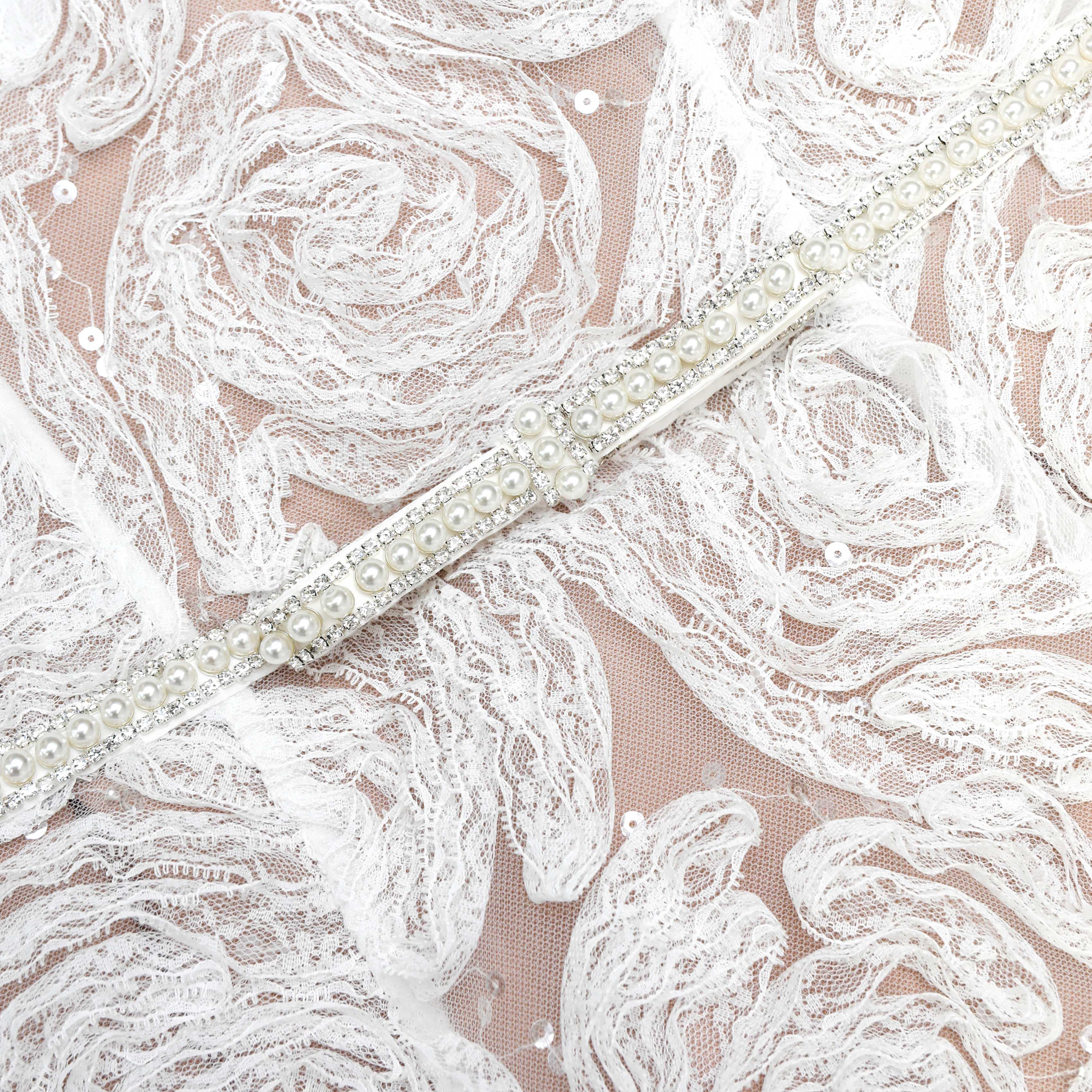 Self Portrait White Tulle Lace Midi Kleid Weiß Spitze
