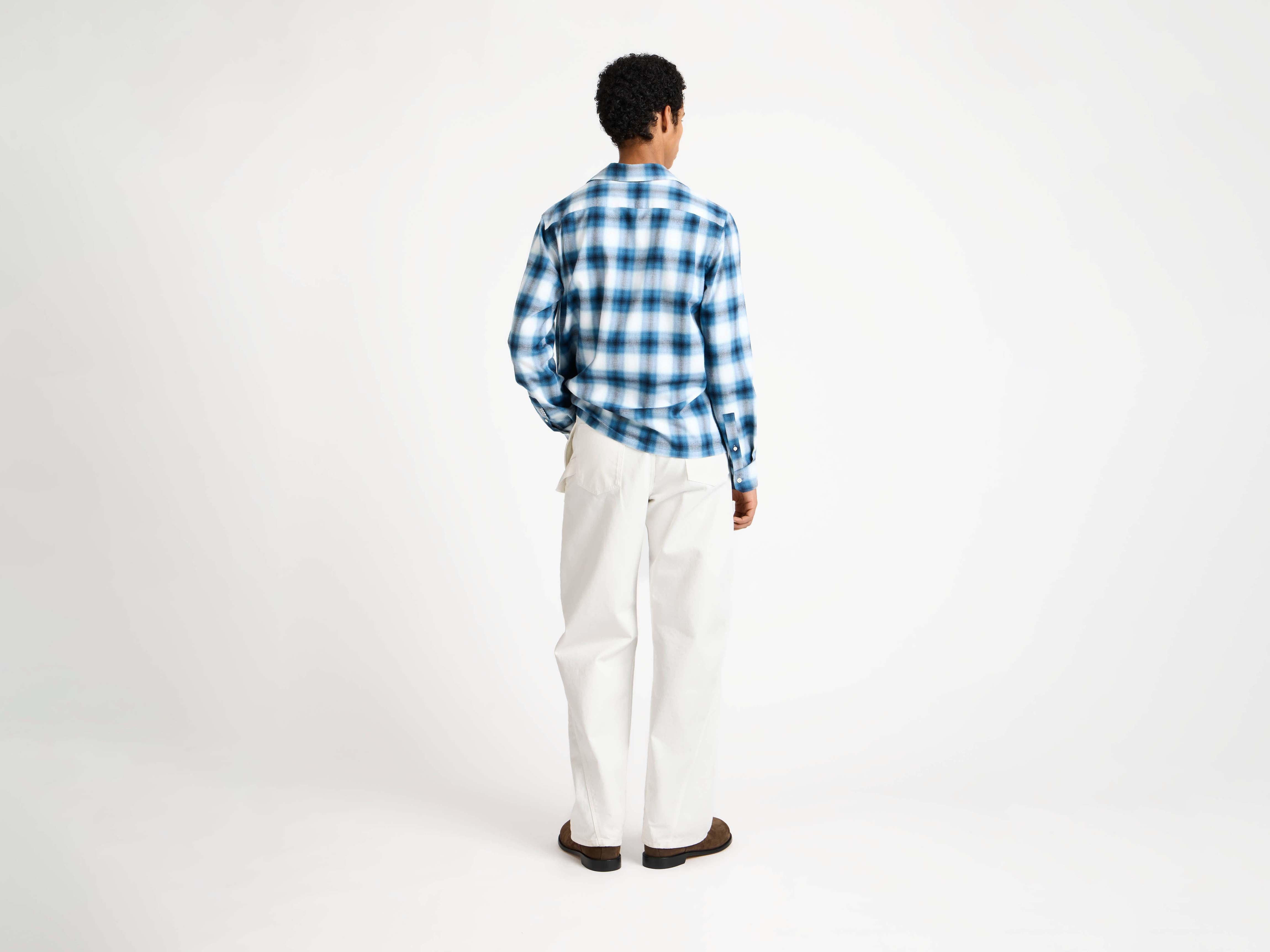J.W.Anderson Gradient Check Hemd Blau Flanell Herren