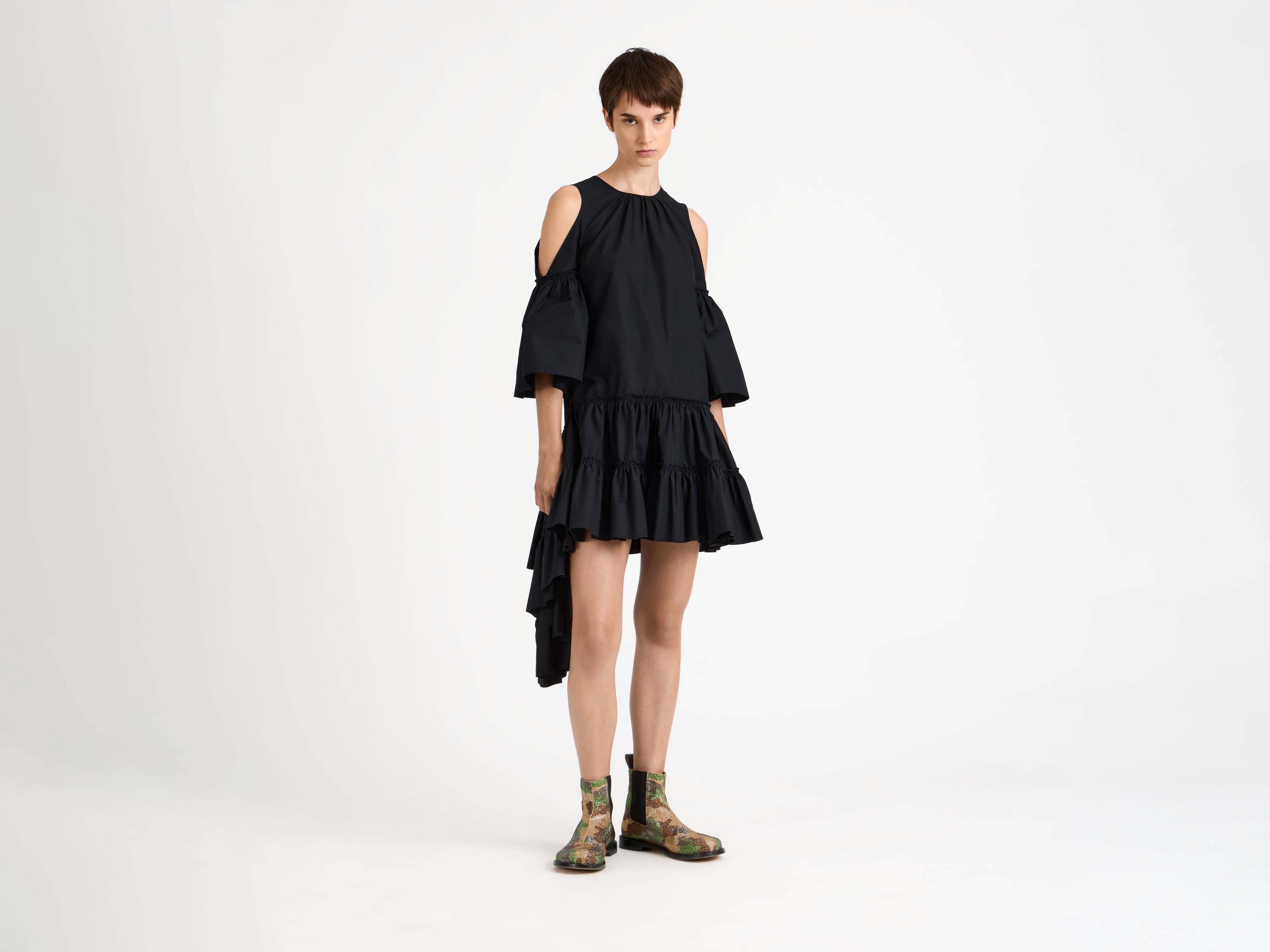 J.W.Anderson Dresses Ruffle Kleid Schwarz Baumwolle