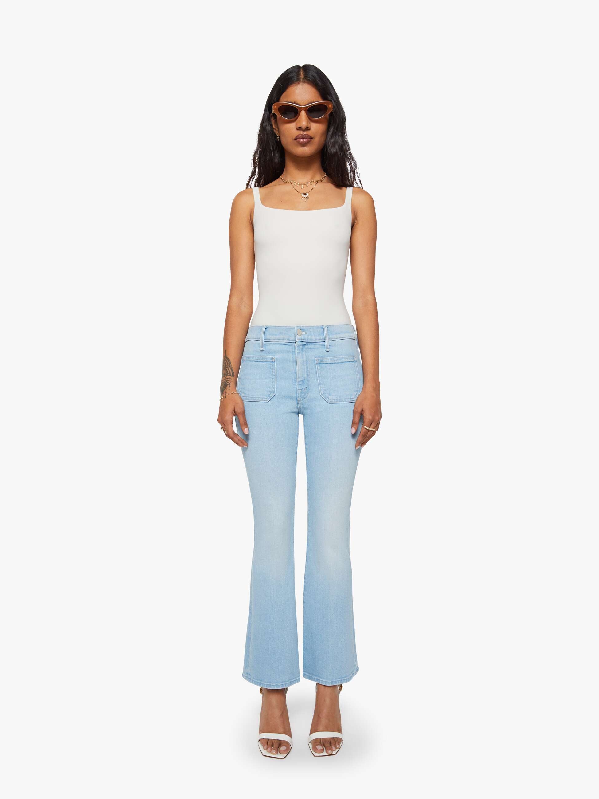 Mother Denim Lil Weekender Petite Jeans Sauced By Six hellblau