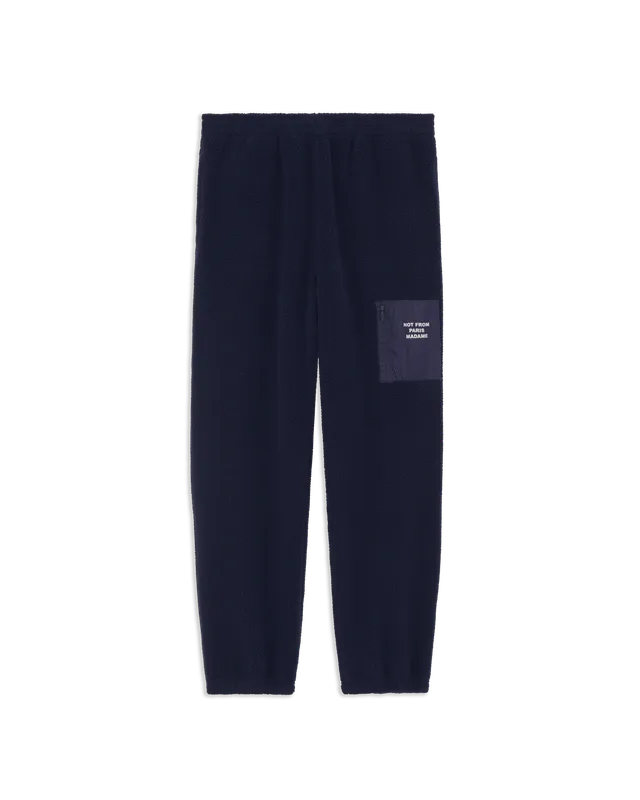 Drôle De Monsieur Slogan Sherpa Pants Jogginghose Navy Fleece