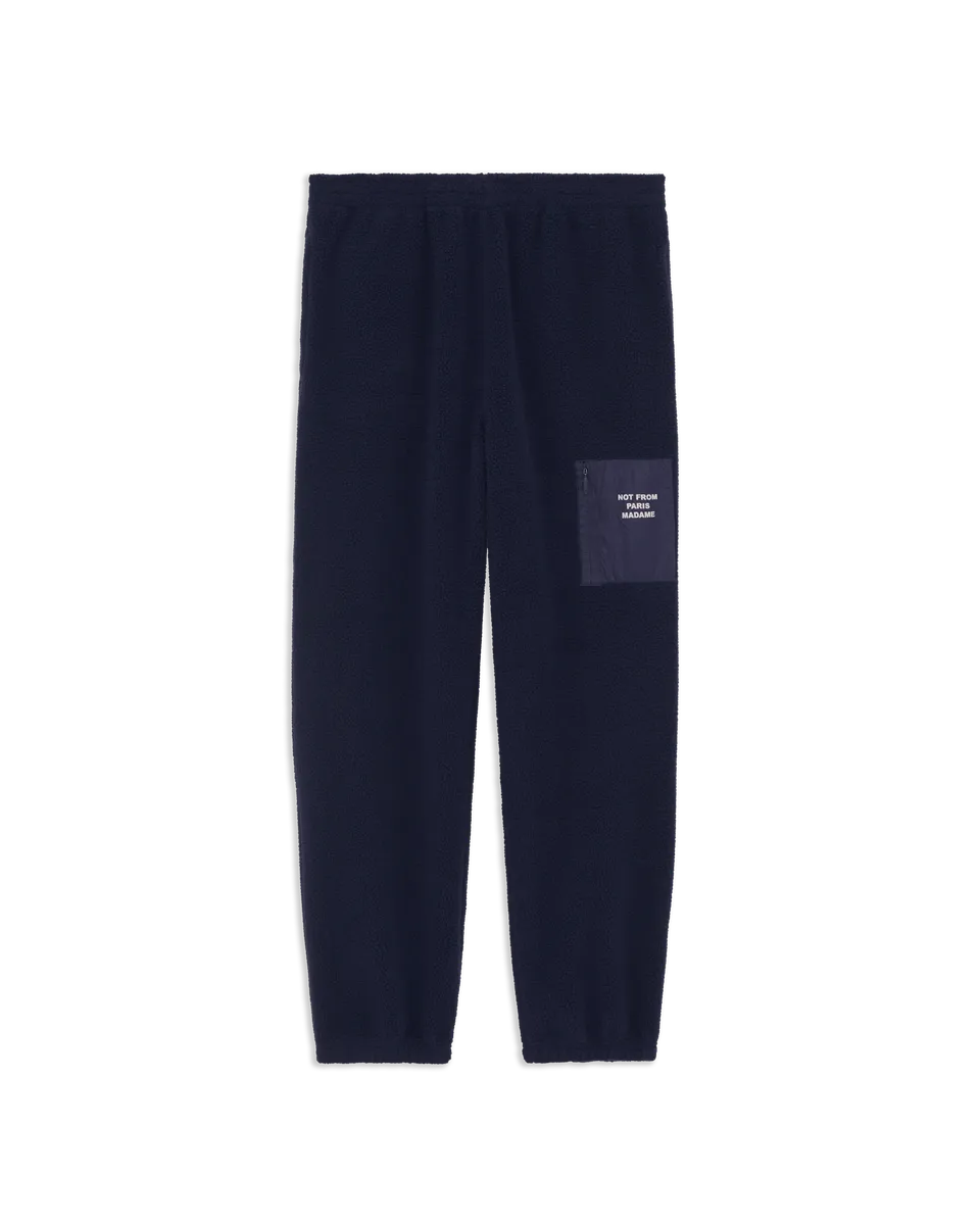 Drôle De Monsieur Slogan Sherpa Pants Jogginghose Navy Fleece