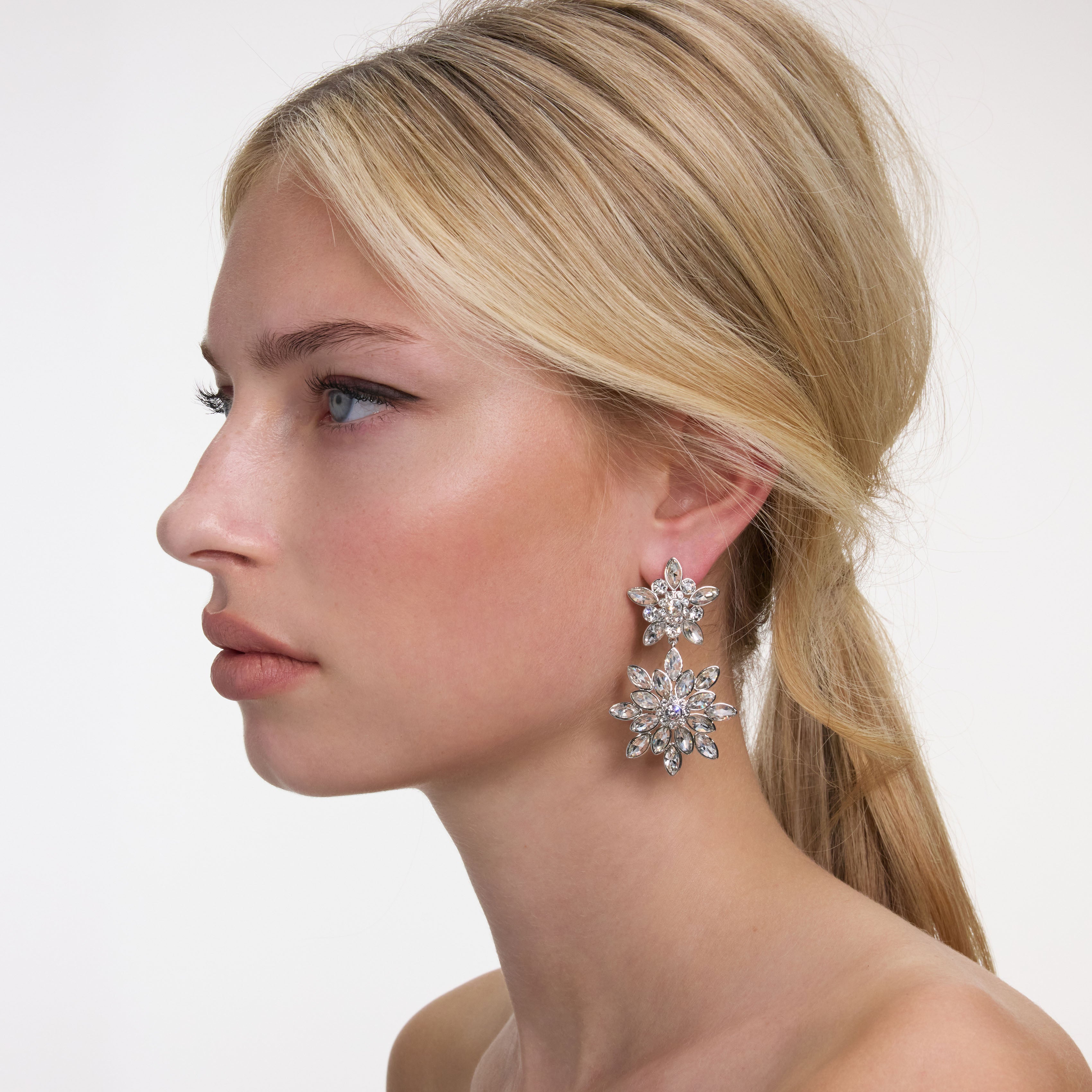 Self Portrait Crystal Ohrringe Silber Floral