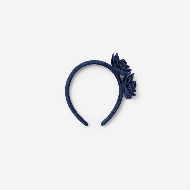 Self Portrait Denim Flower Headband Haarband Denim