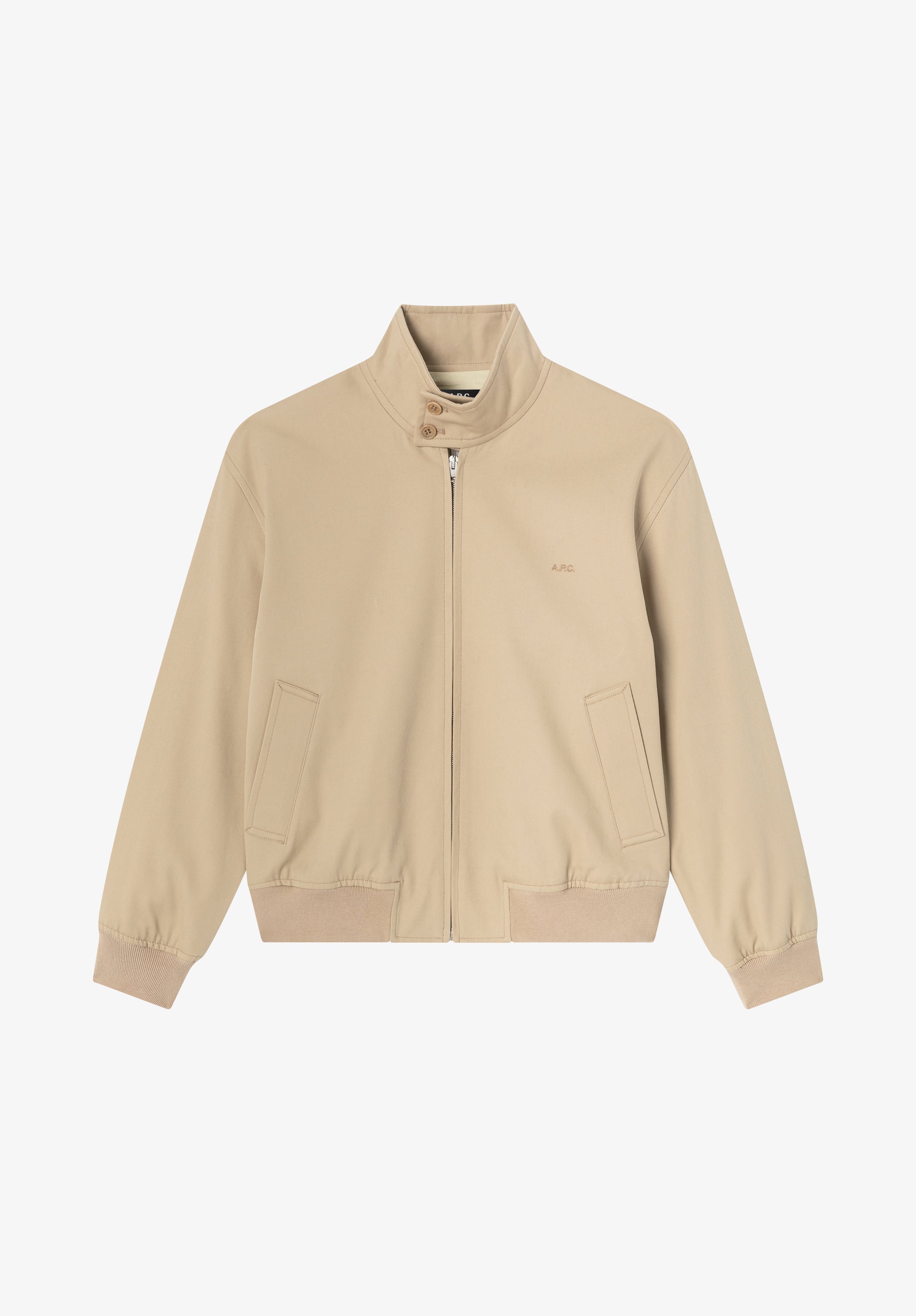 A.P.C. Reißverschluss Jacke Bio-Baumwolle Stehkragen