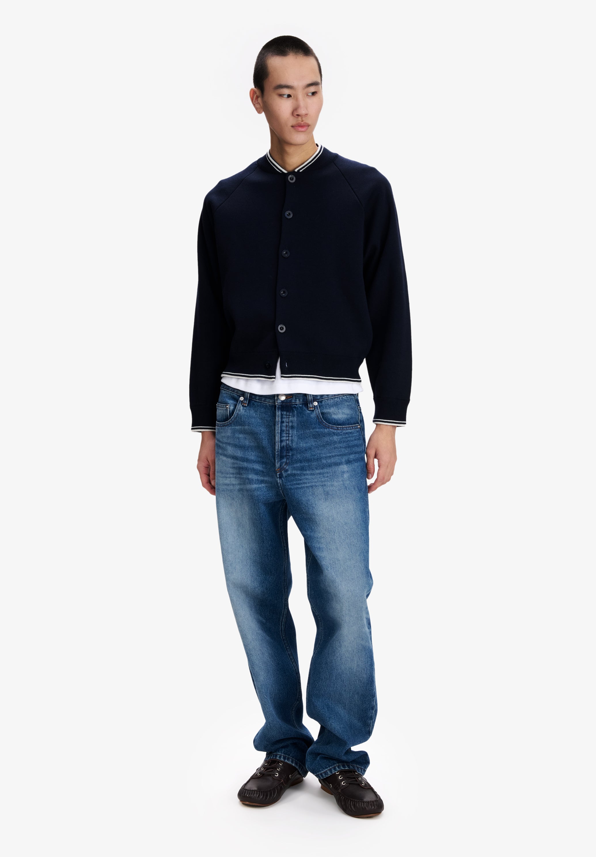 A.P.C. Jacke Kurz Marineblau Paspelierung Knöpfe Gr. M