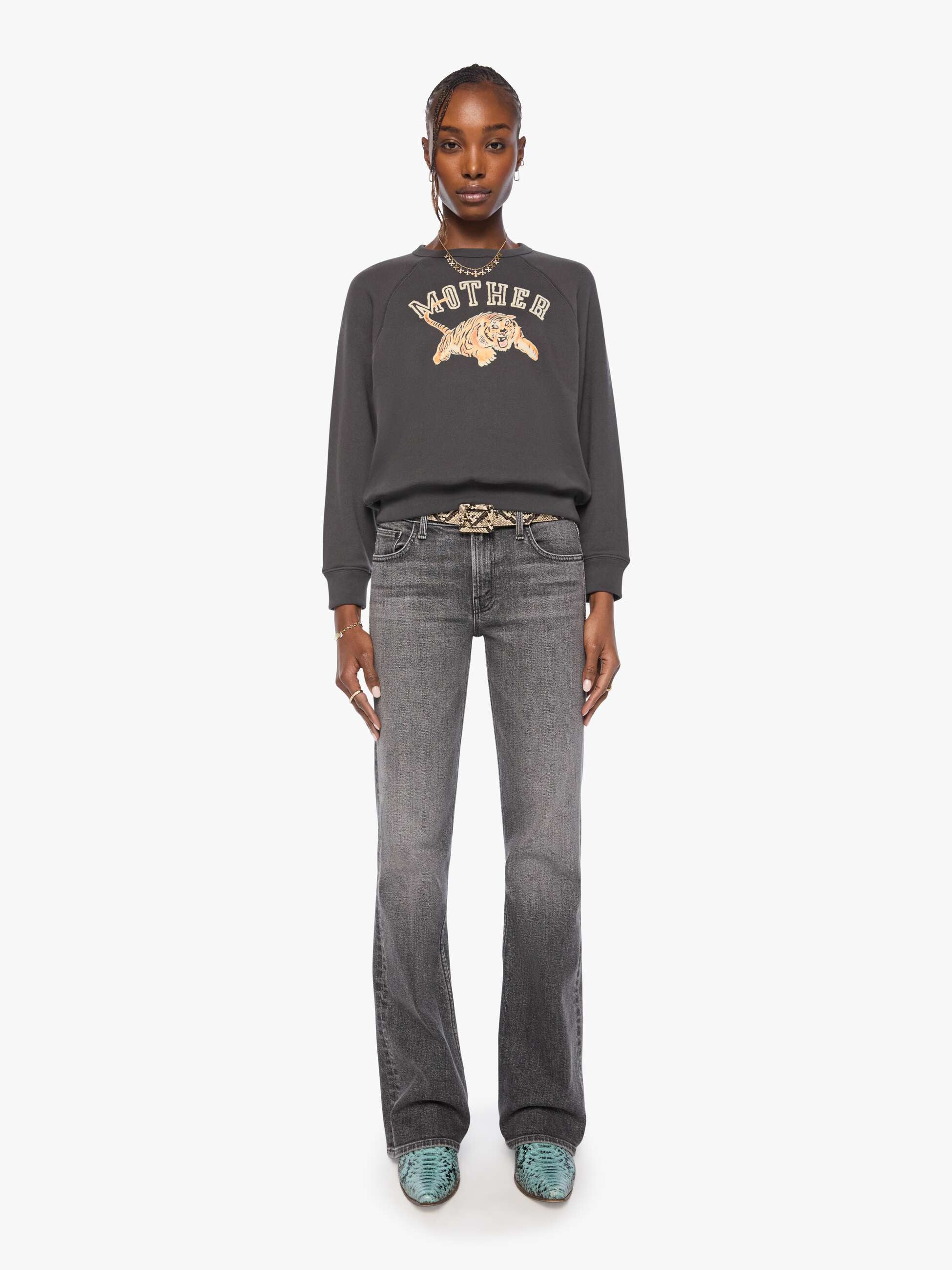 Mother Tees The Concert Sweatshirt MOTHER Tiger Schwarz