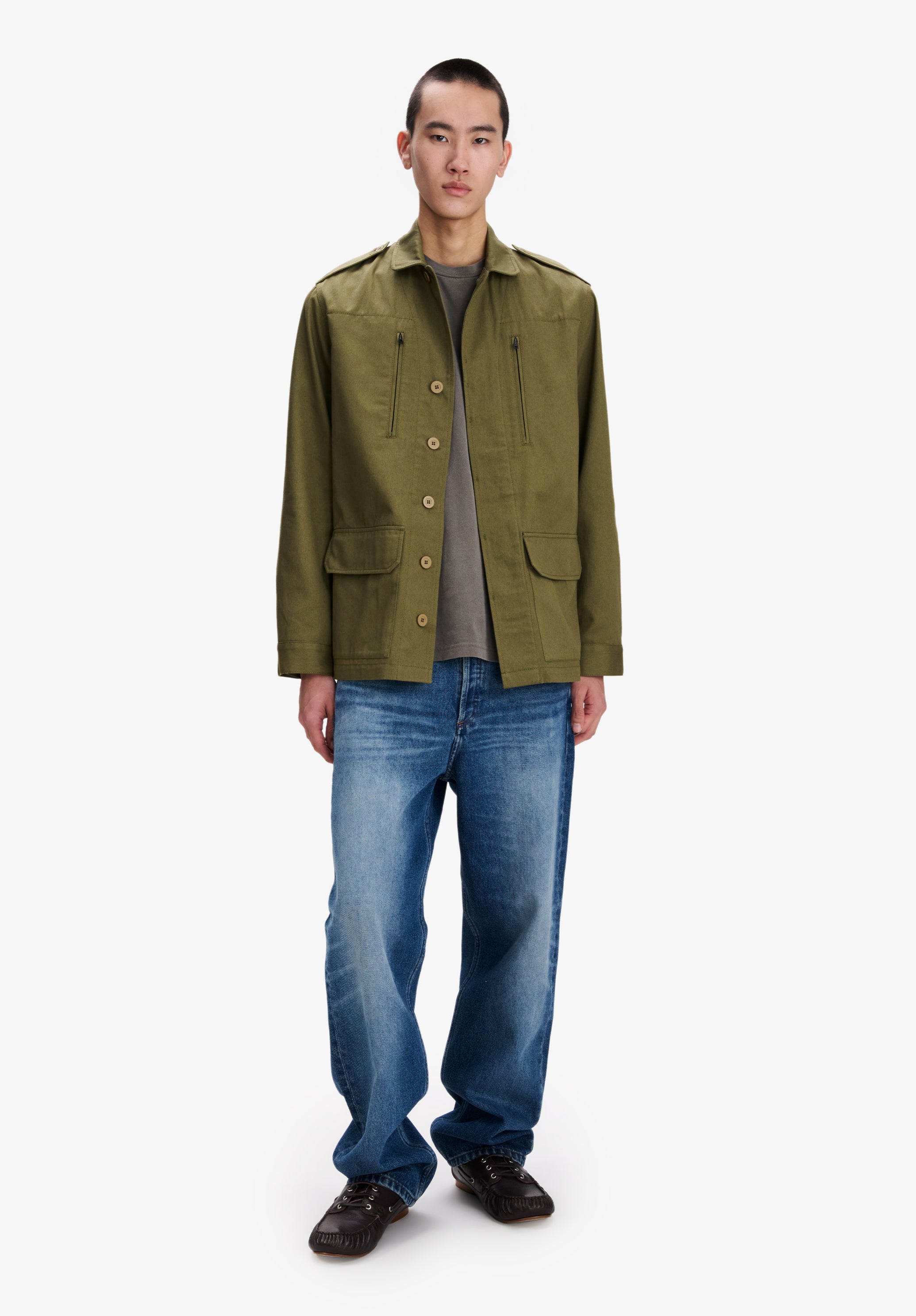 A.P.C. Military Jacke khaki Hornknöpfe