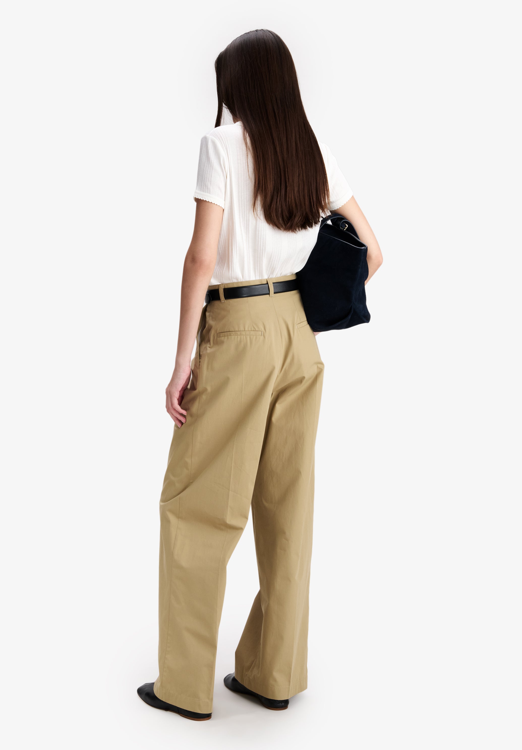 A.P.C. geripptes weisses T-Shirt Bio-Baumwolle