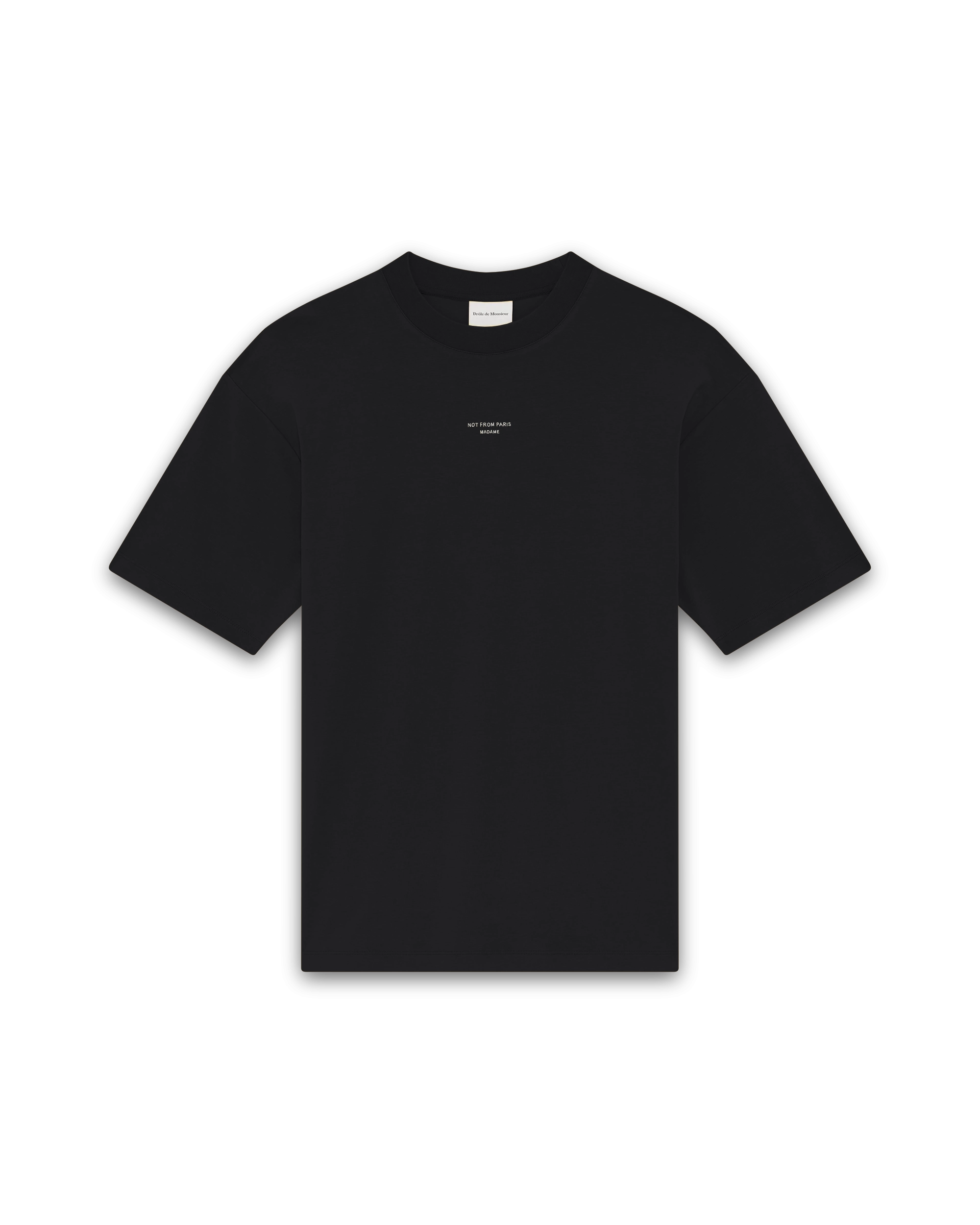 Drôle De Monsieur Slogan T-Shirt Schwarz Baumwolle