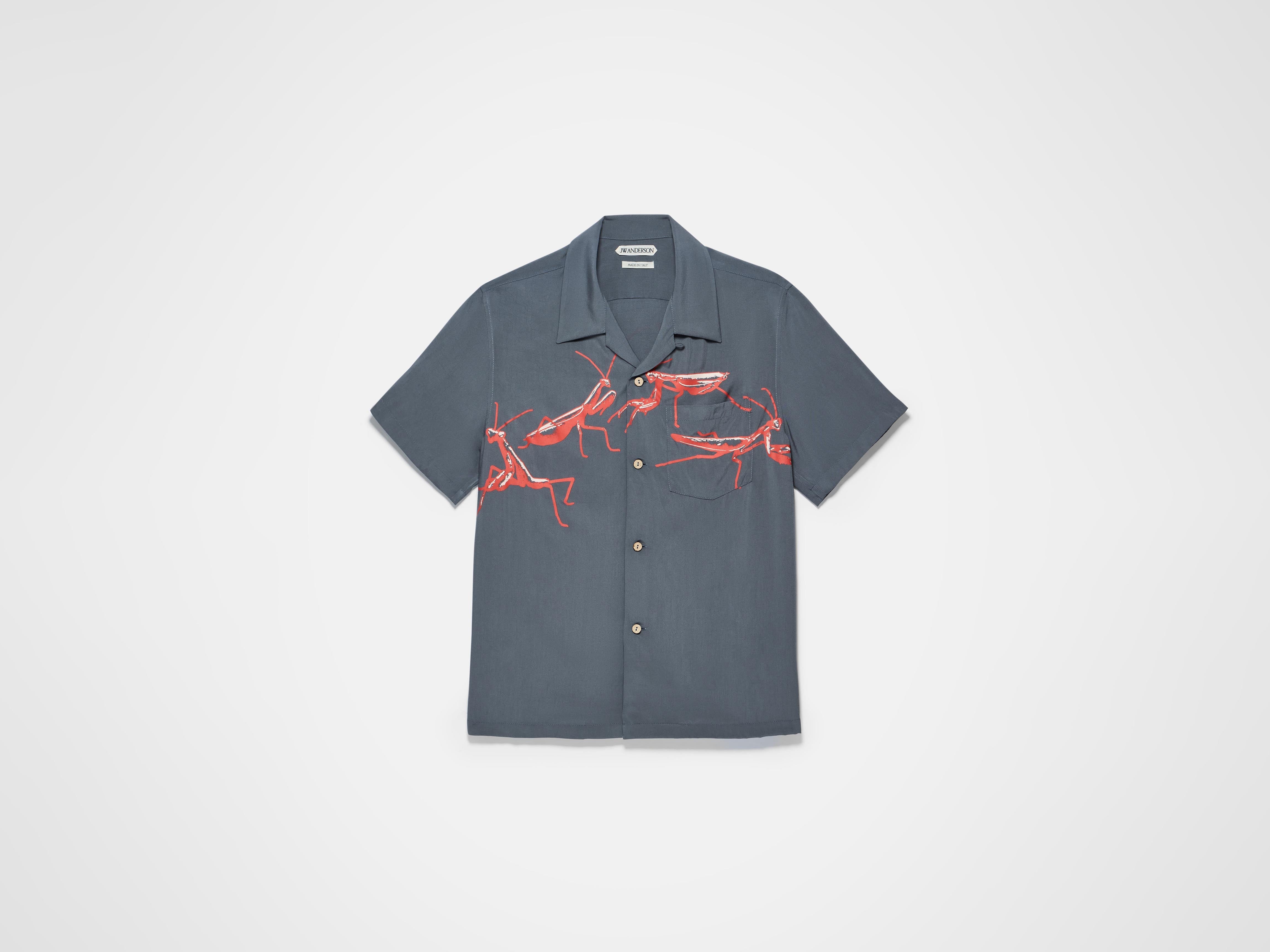 J.W.Anderson Shirts Camp Collar Hemd Herren Stahl Viskose Print