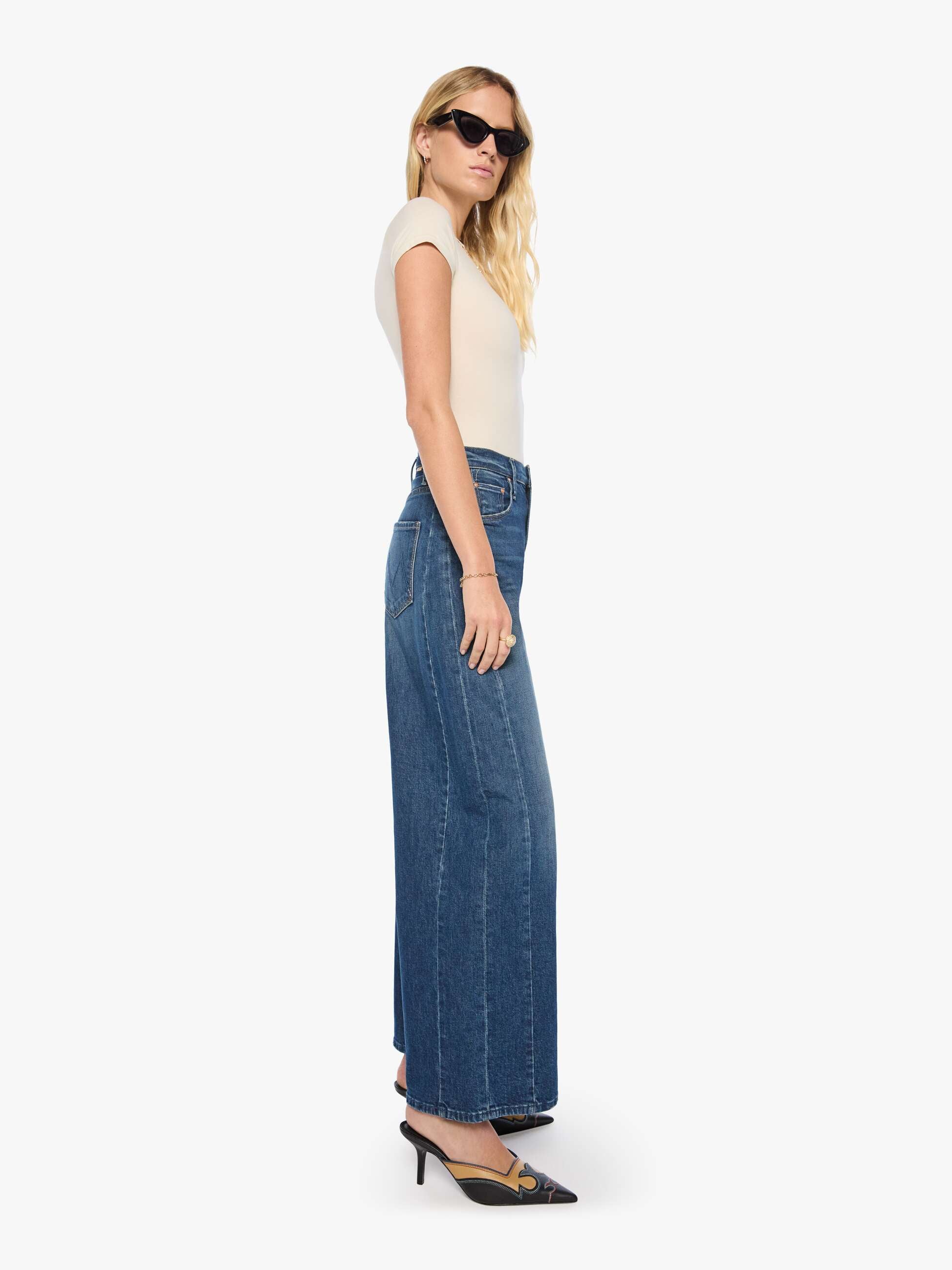 Mother Pipe-Dream Skimp Jeans Buckaroo Barrel Super High-Rise