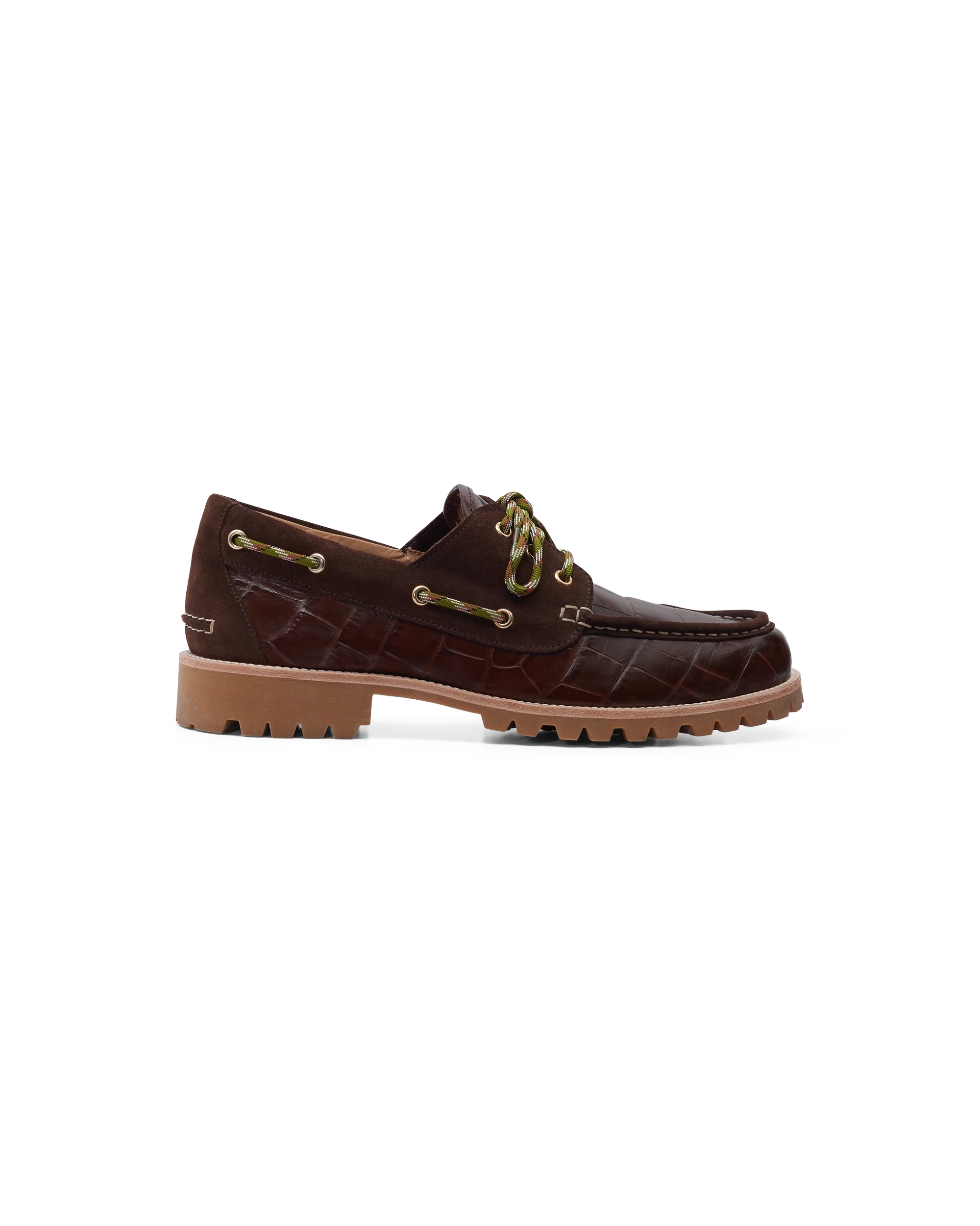 Drôle De Monsieur La Chaussure Bateau Croco Braun Leder