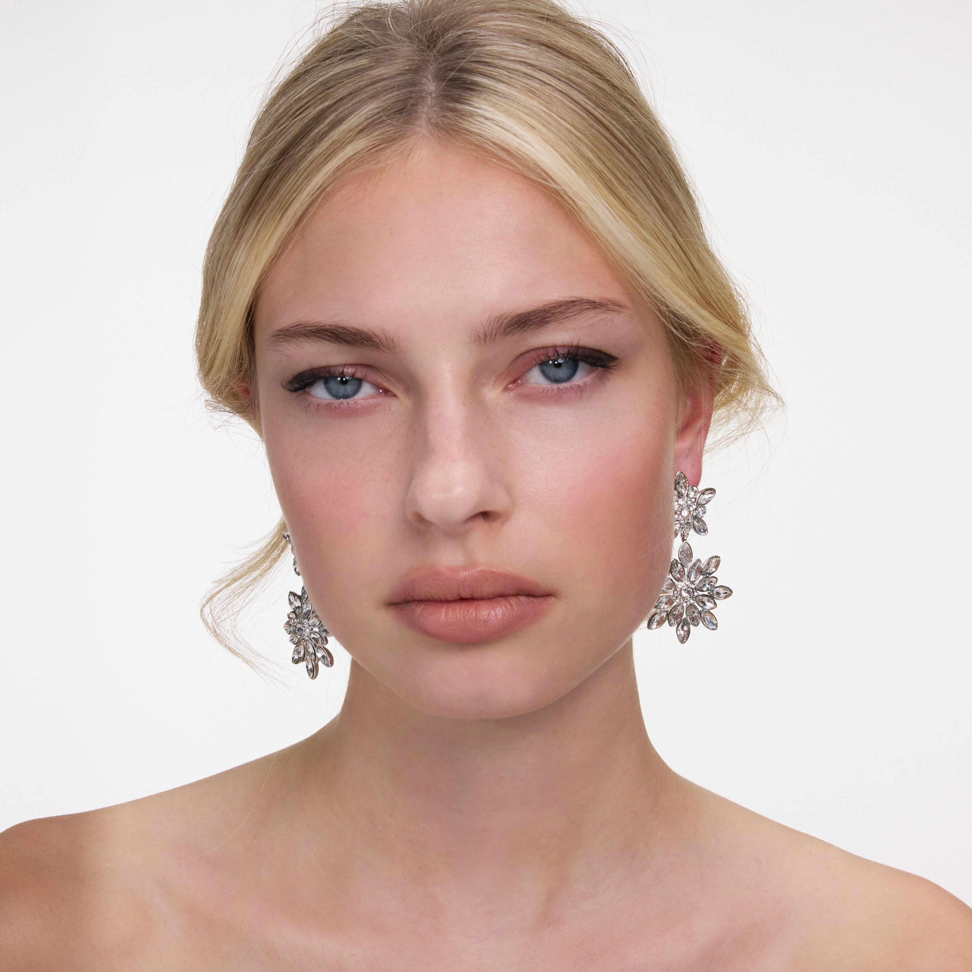 Self Portrait Crystal Ohrringe Silber Floral