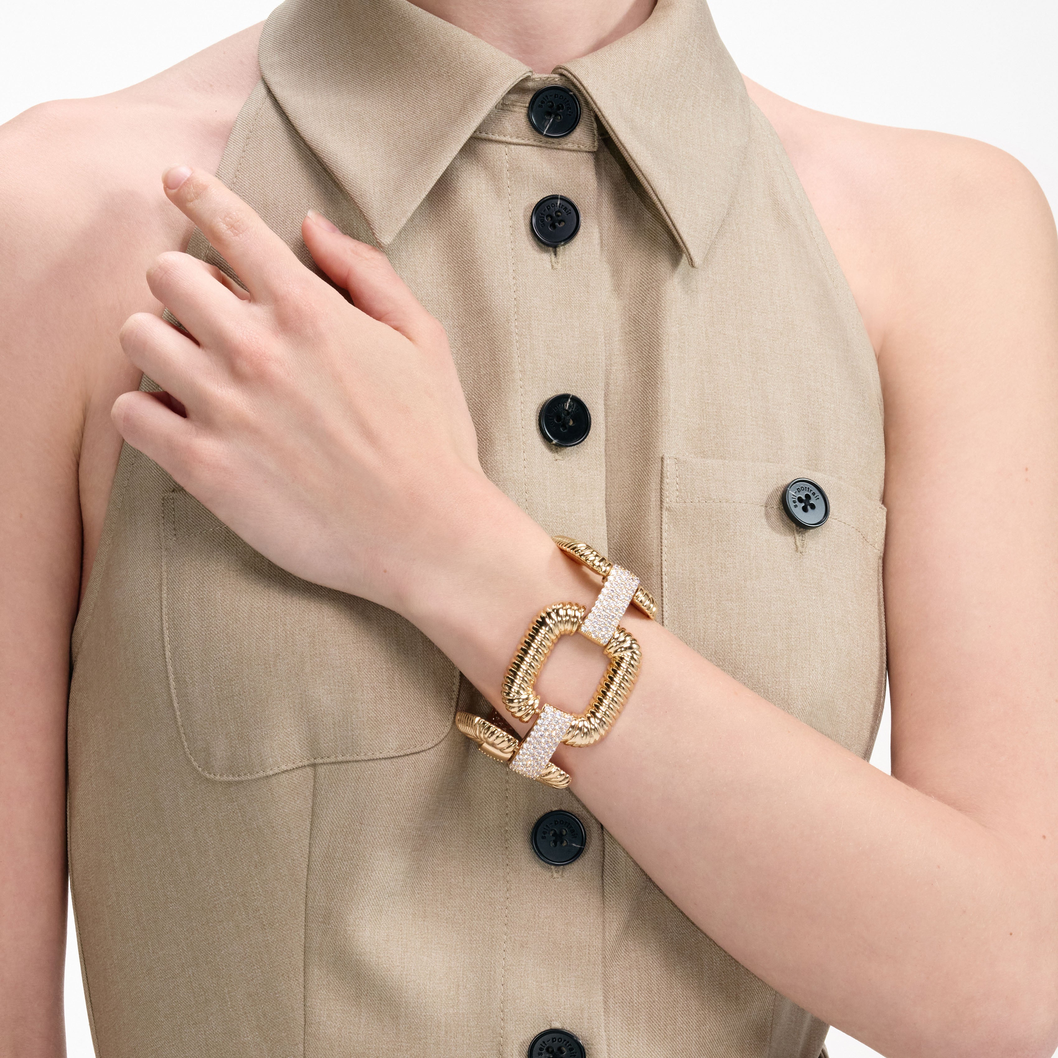 Self Portrait Jewellery Gold Knocker Armband One Size Gold